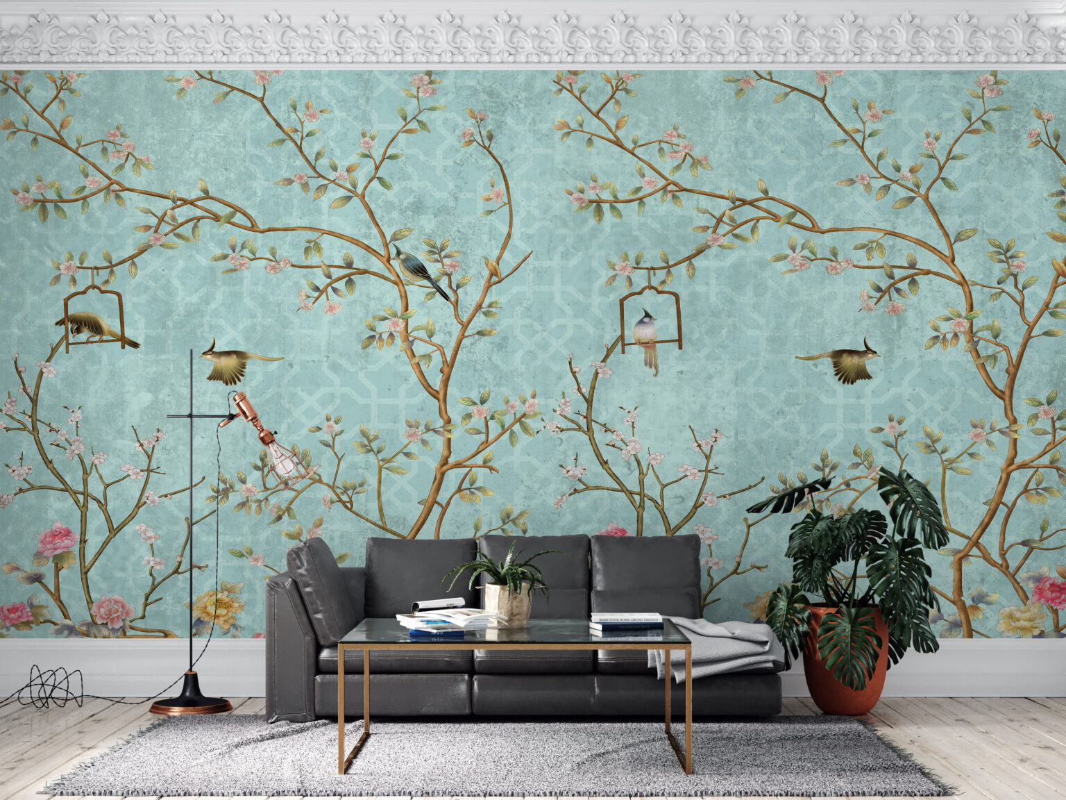 Vintage Floral Mural Wallpaper Mural   For Walls   Vintage Vanity   Murals 1536x1152 