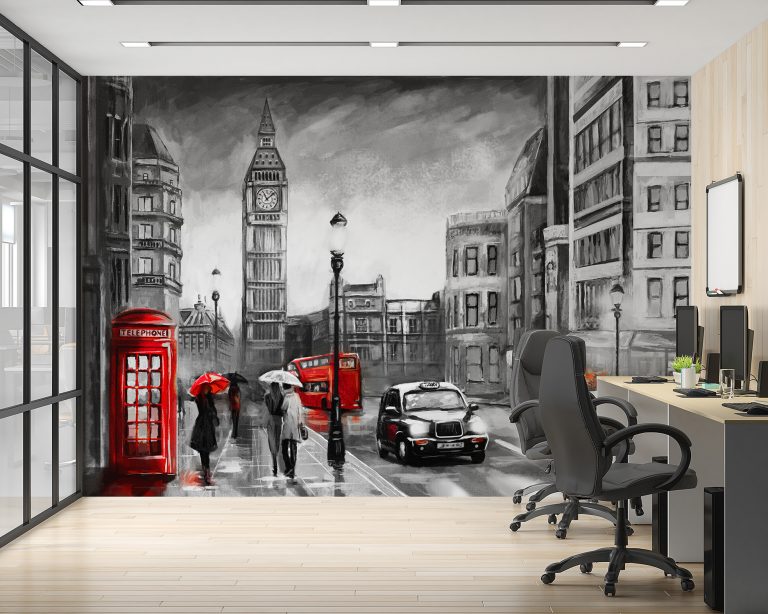 Oil Painting City Wallpaper Murals