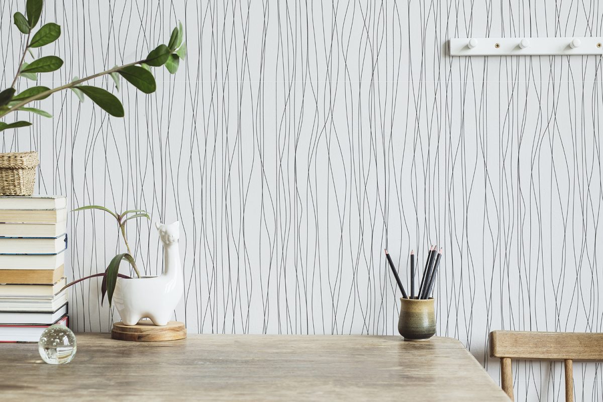 Black Curved Lines Wallpaper For Walls