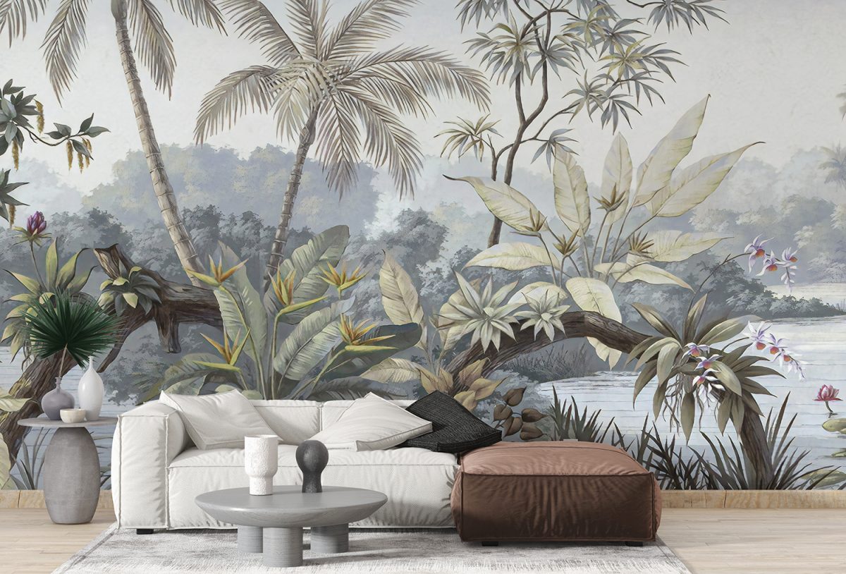 Hallway Forest Tropical Wallpaper Murals