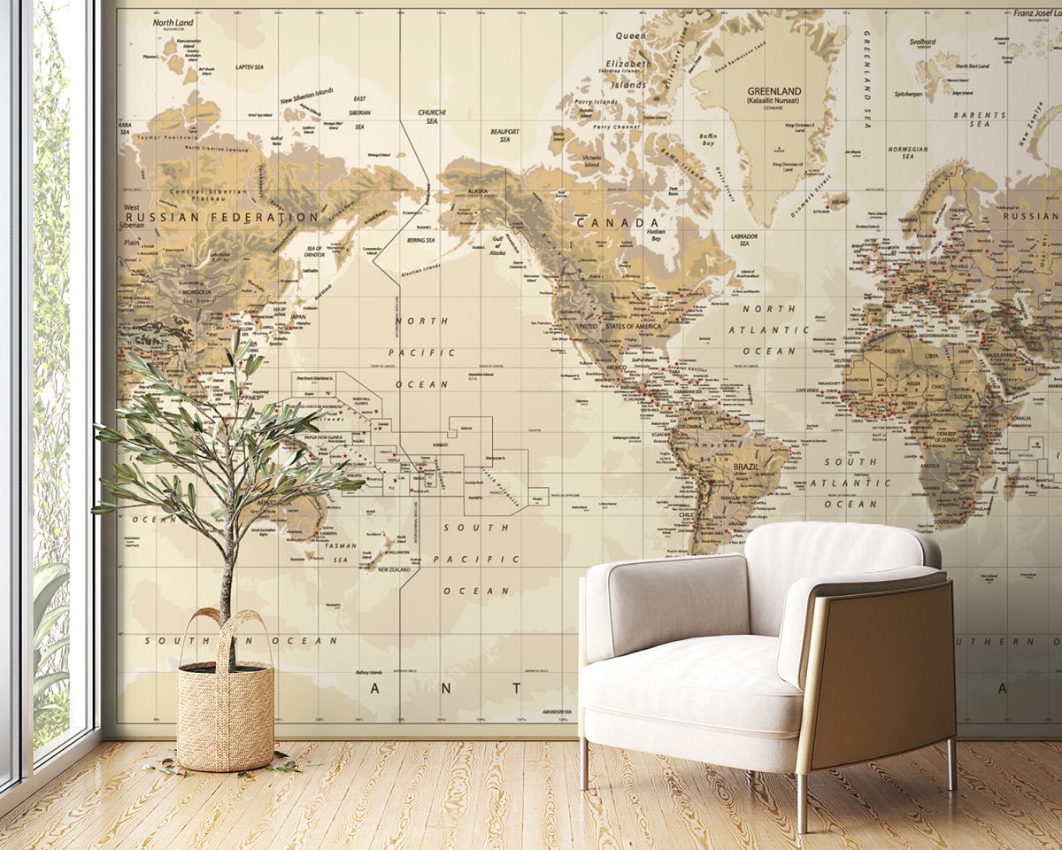 Buy World Map Wallpaper Online In India  Etsy India