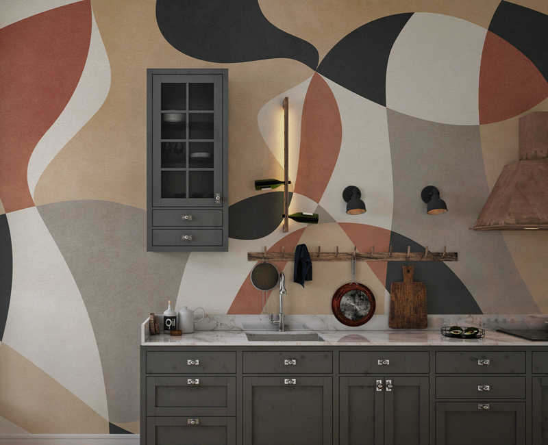 Contemporary Geometric Shapes Wallpaper for walls