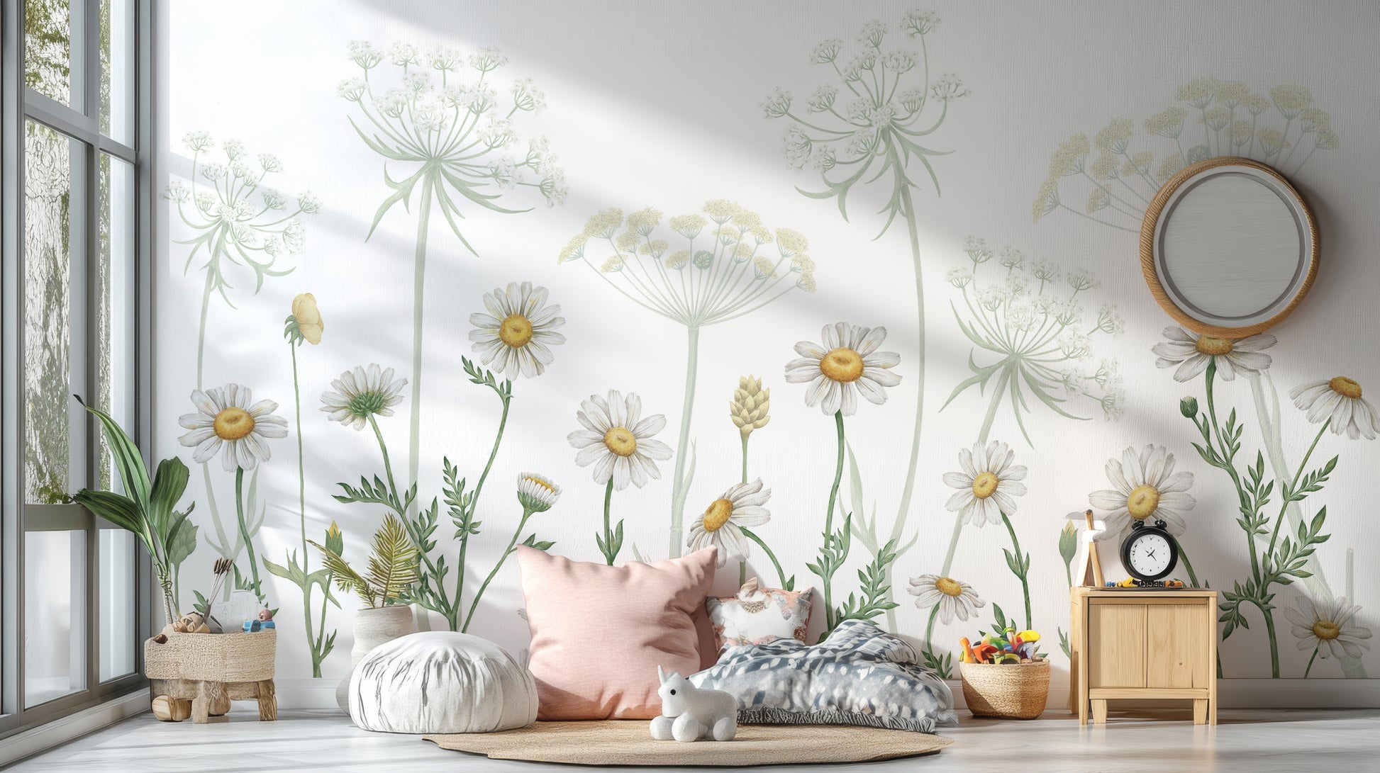 Dazzling Daisies Flower wallpaper mural