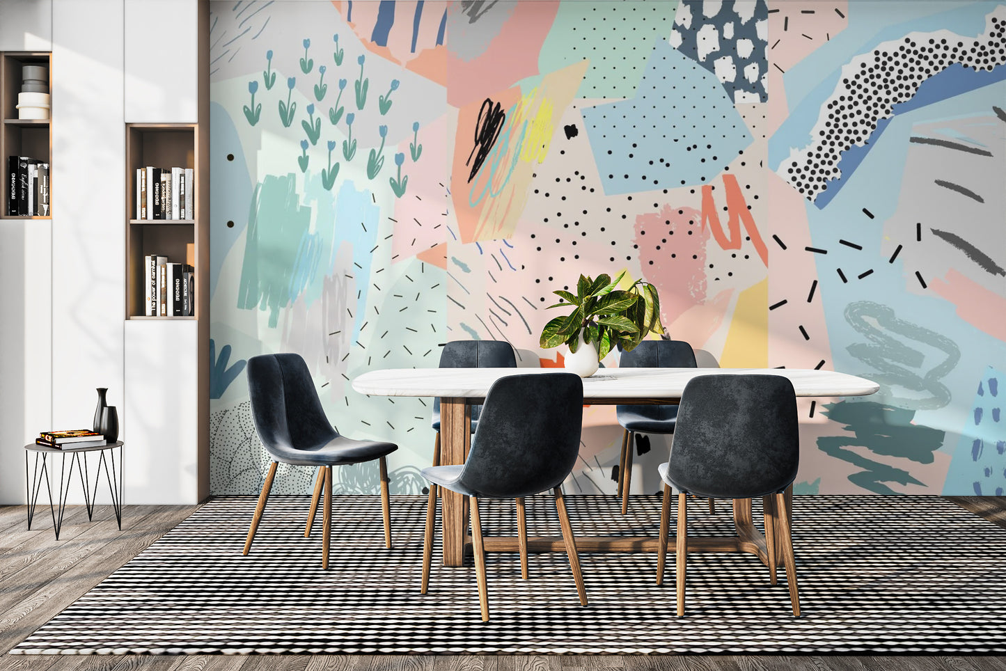 Abstract Colourful Paint Brush Strokes Wallpaper Mural - Giffywalls