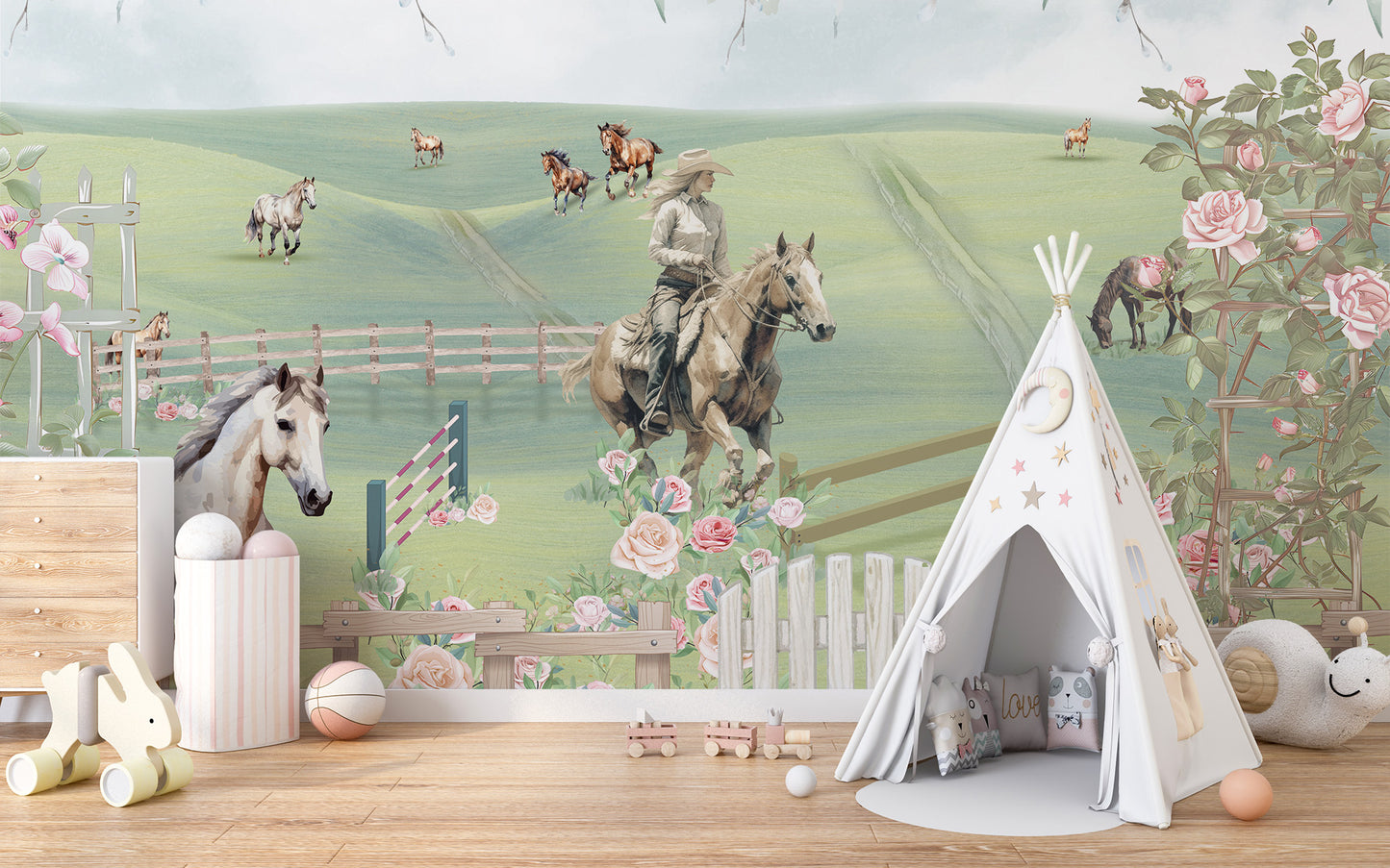 Pastoral Pony Playland Wall Mural