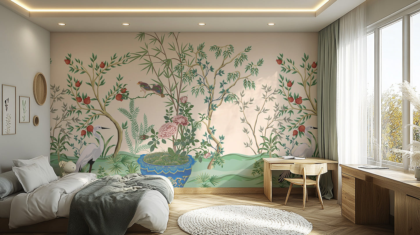 Chinese Garden Wallpaper Mural - Giffywalls