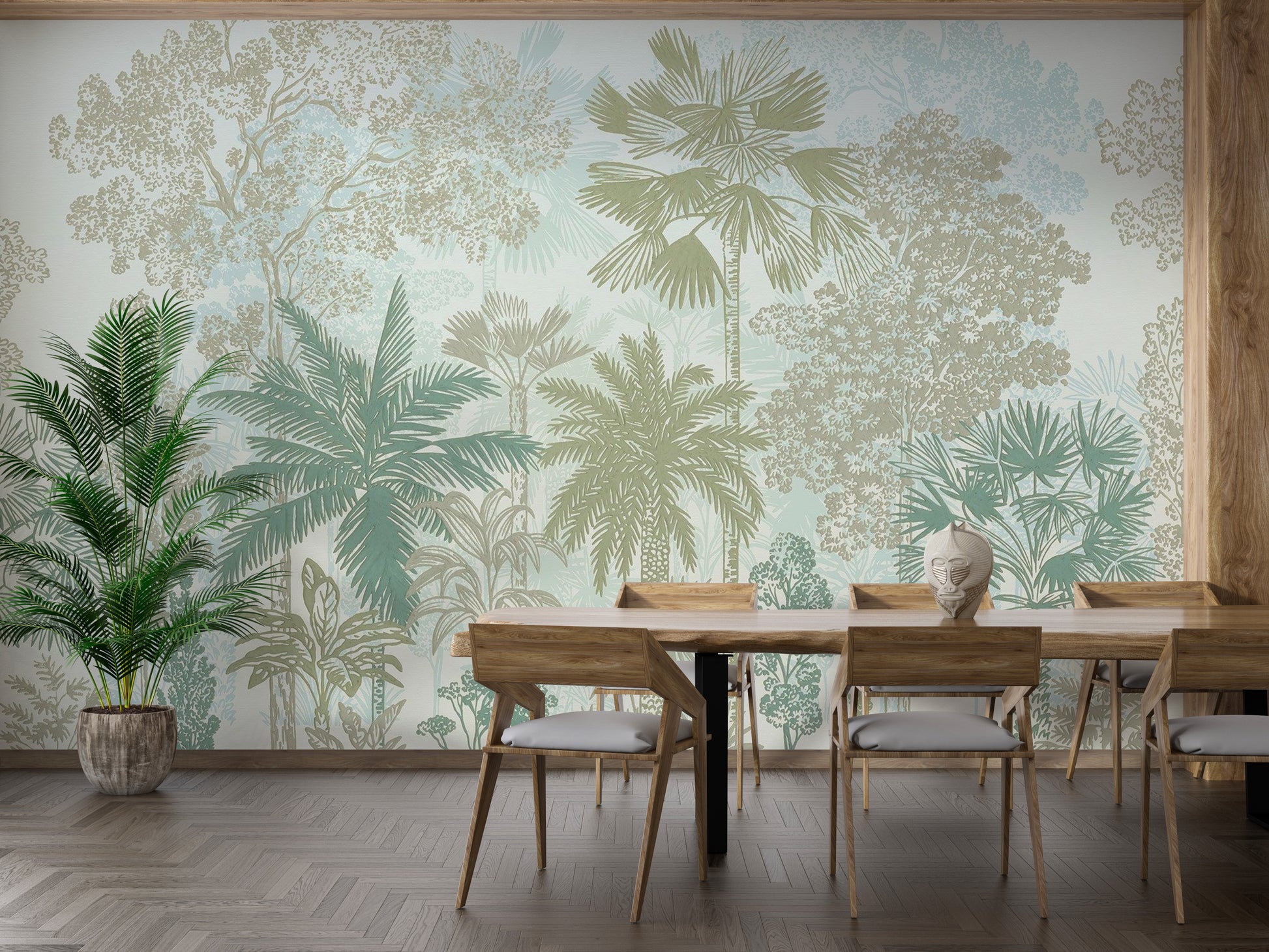 Refreshing palm tree wallpaper for decor
