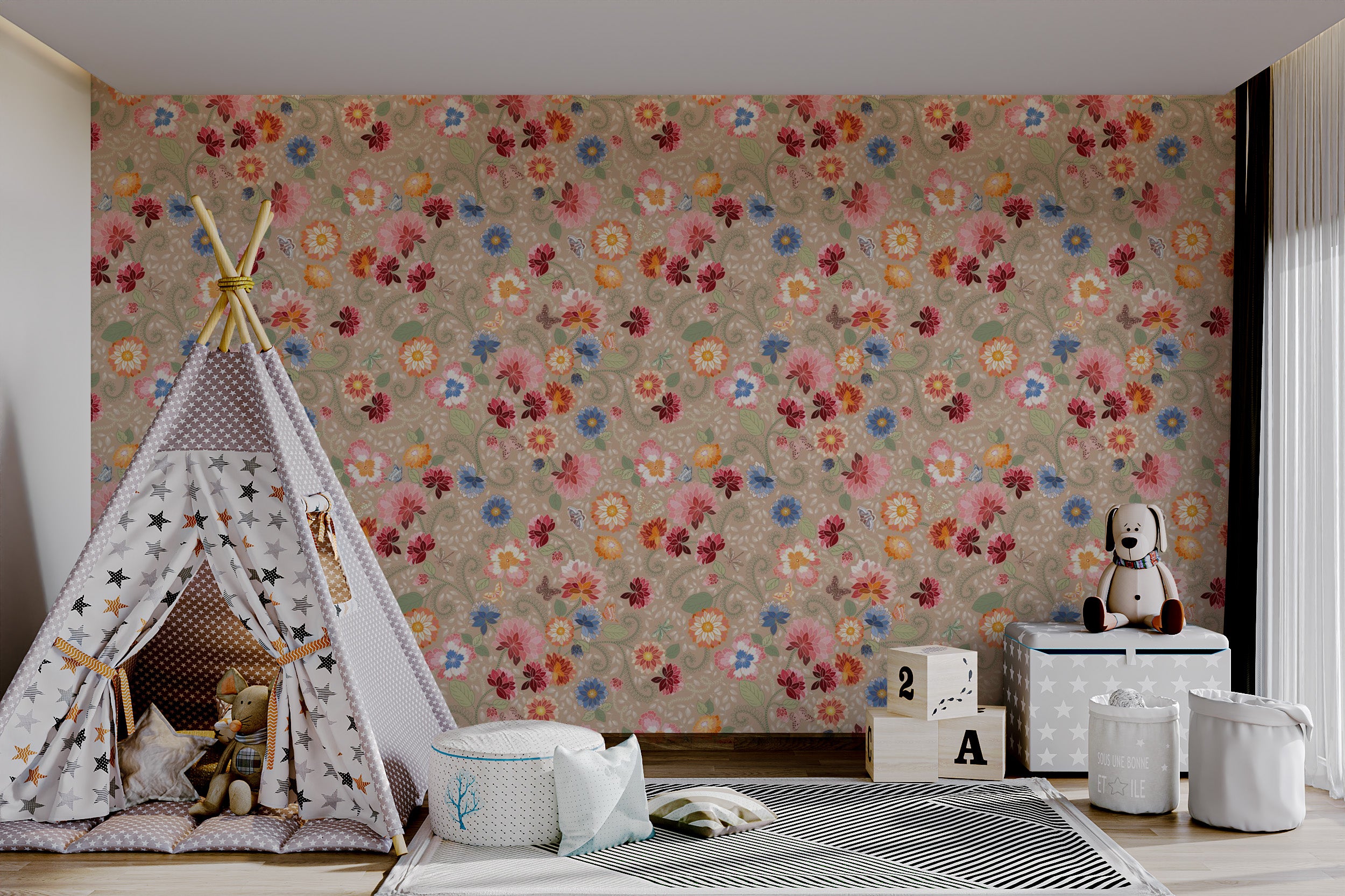 Elegant Provence petals wallpaper for interiors