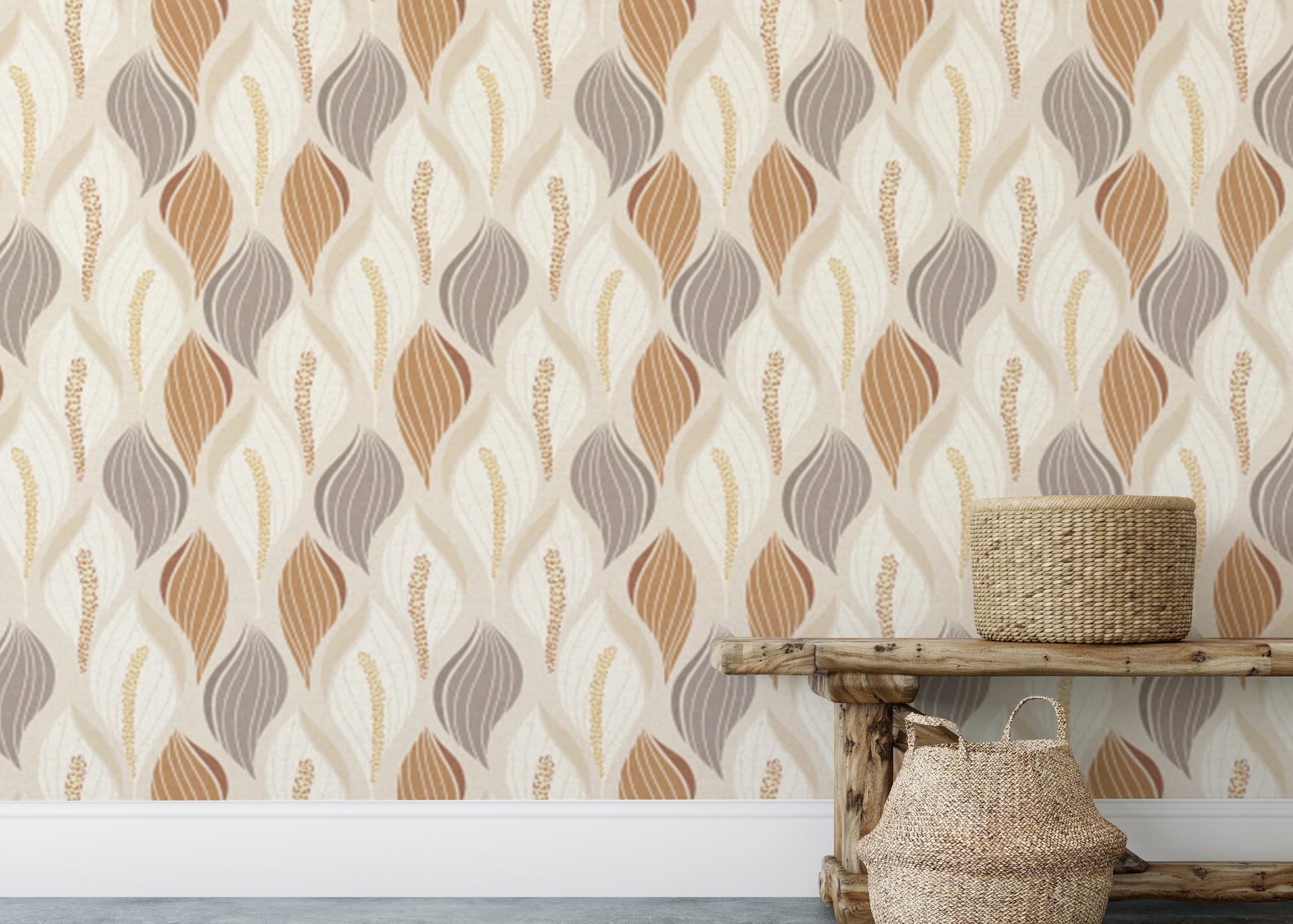 Removable wallpaper with graceful peace lily design