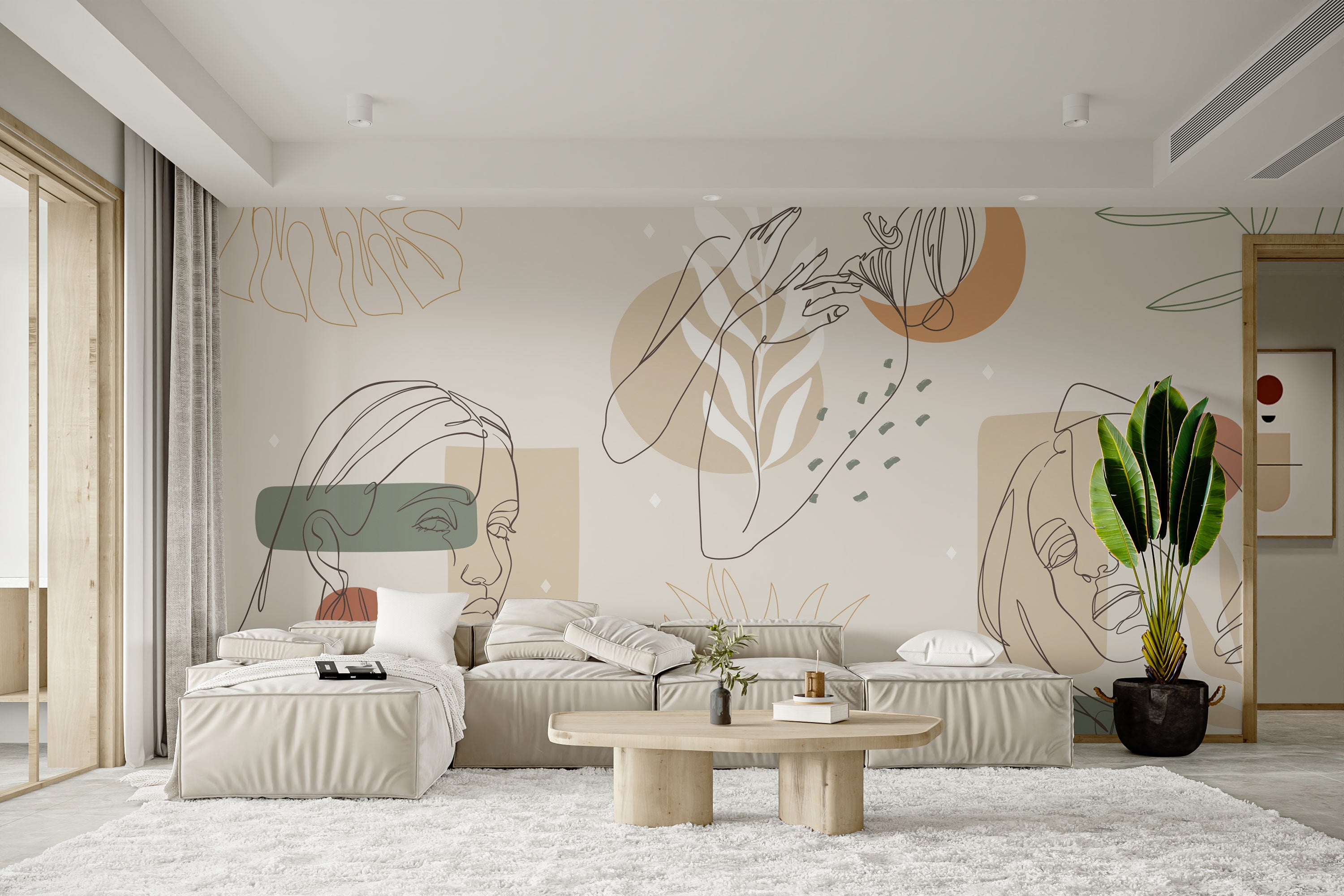 Lush Contour Elegance Artwork Mural for living areas