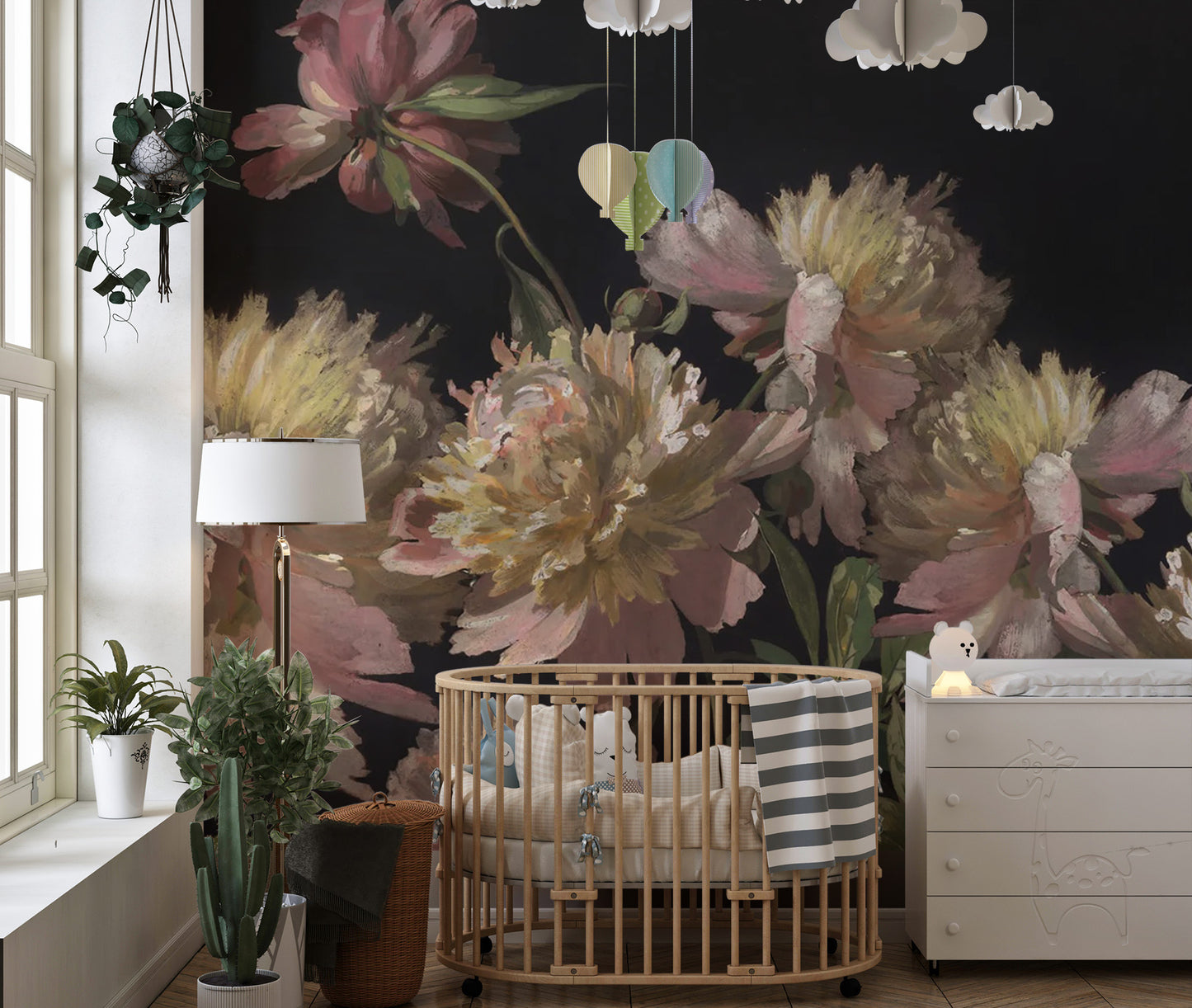 Soft floral watercolor wallpaper design
