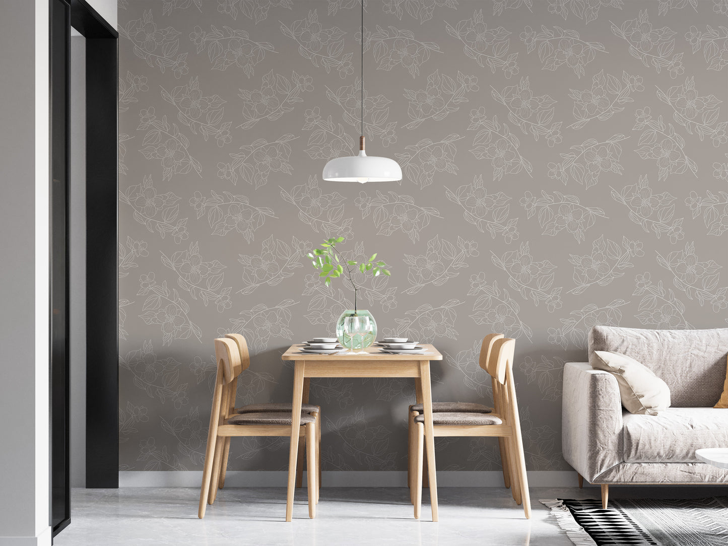 Subtle jasmine pattern wallpaper style