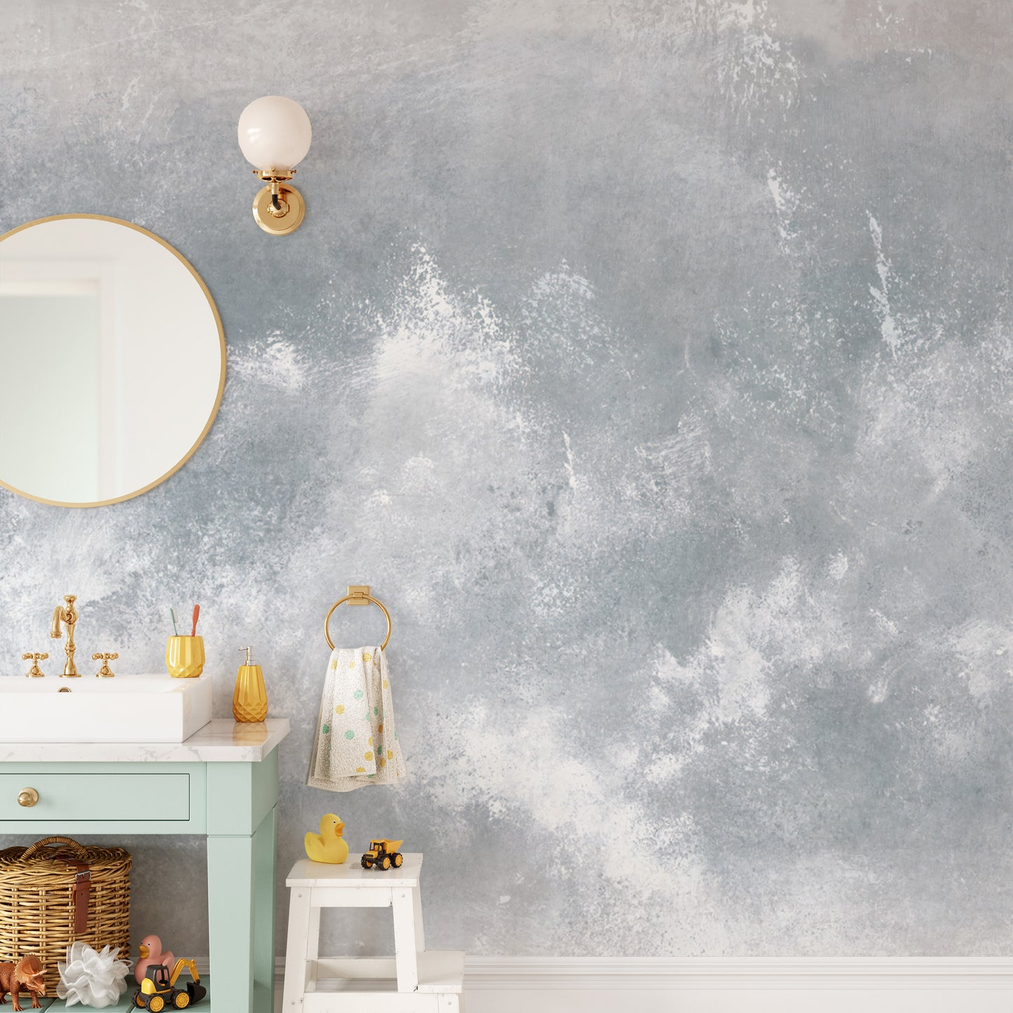 Subtle Frosted Arctic Ice Textured Abstract Wallpaper Design
