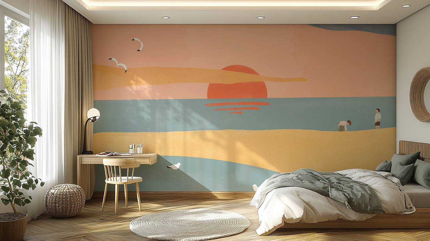 Sandy Sunrise Wallpaper Mural - Giffywalls