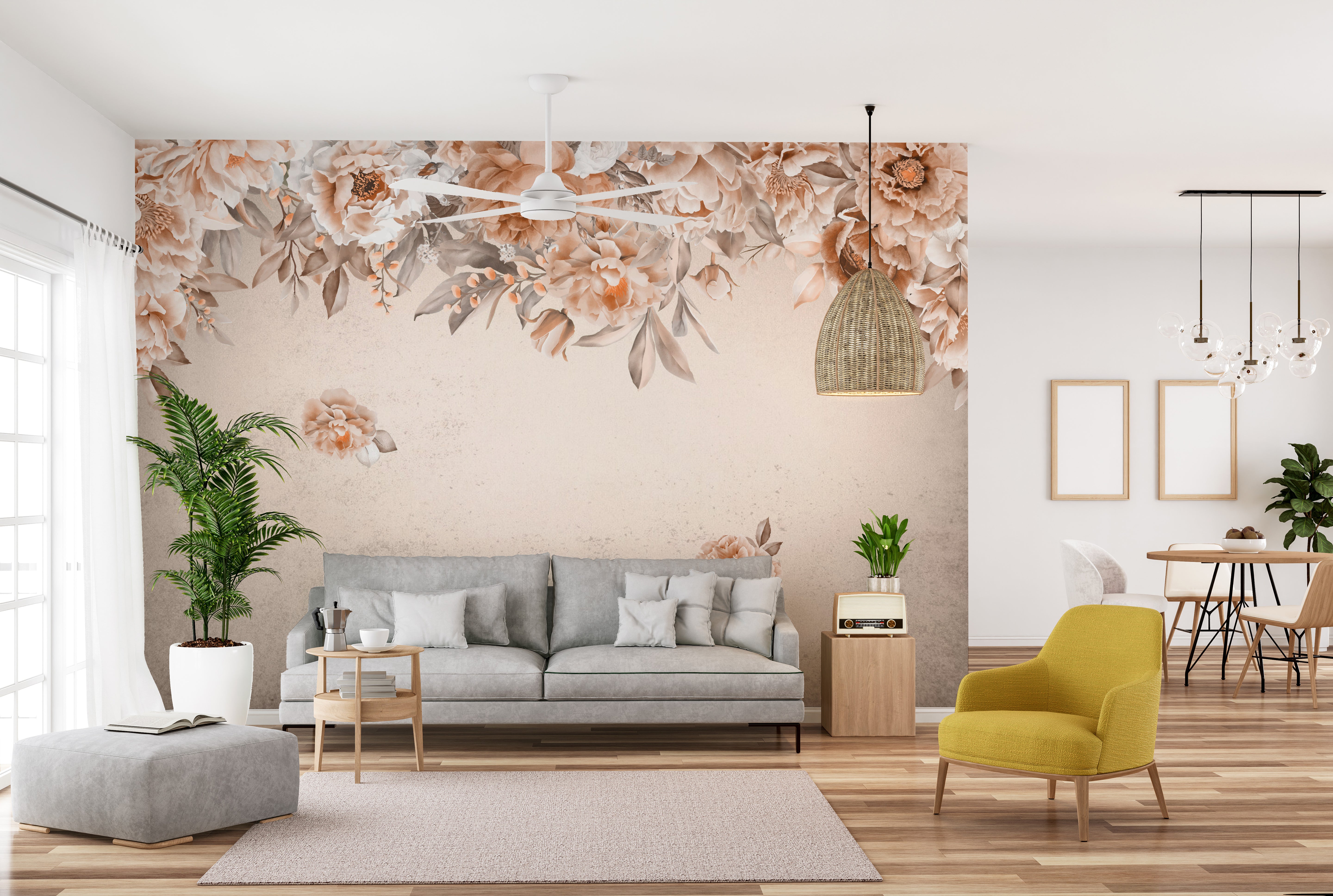 Elegant Peach Blossom Elegance Mural for walls