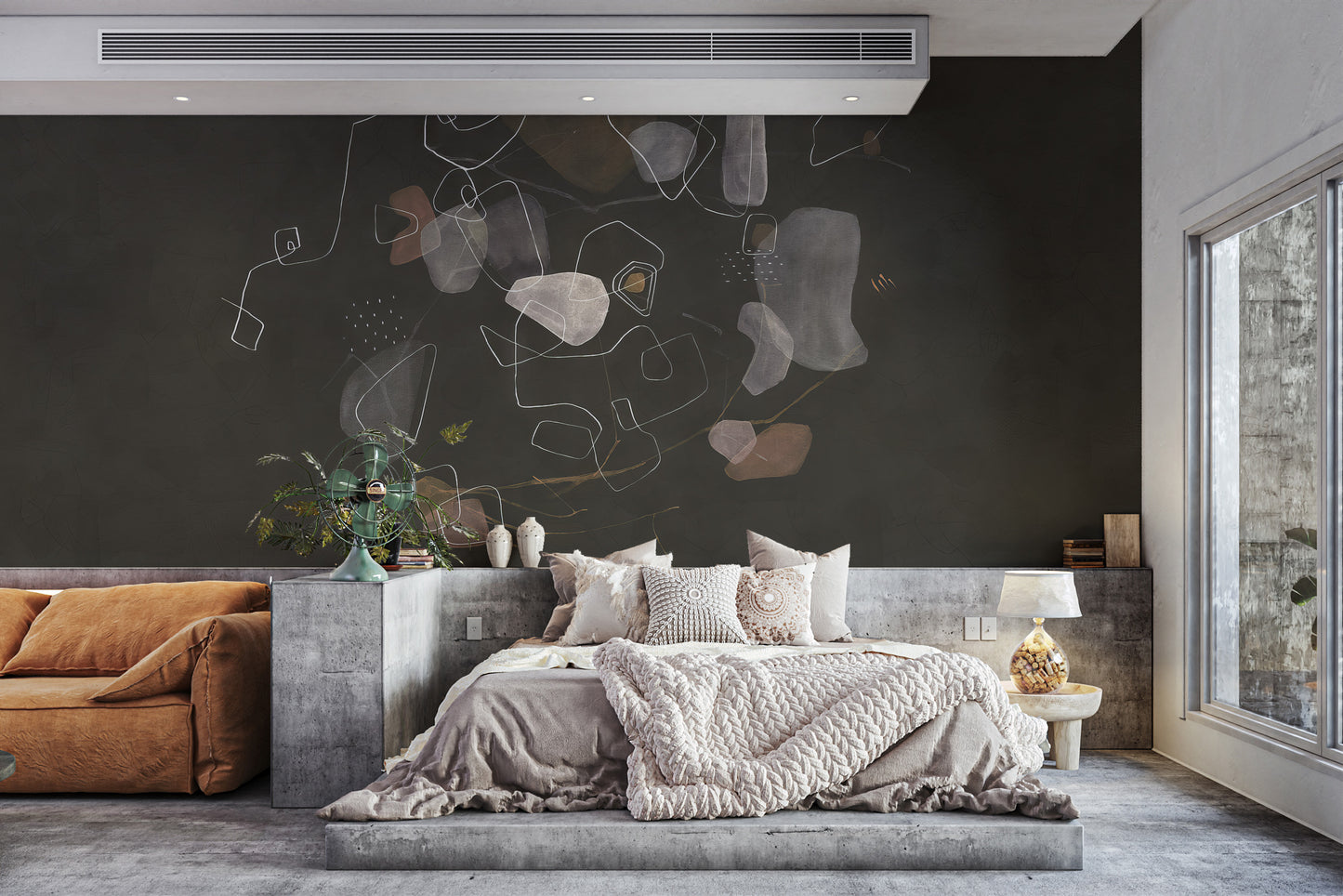 Enigmatic cosmic mural for contemporary interiors