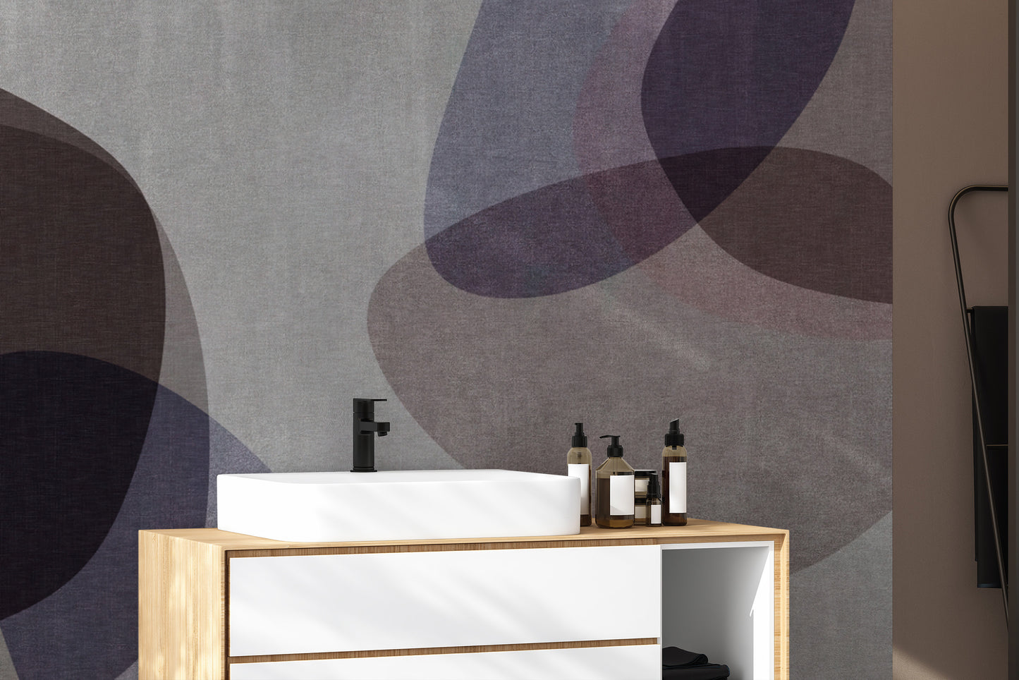 Minimalist organic shapes wall covering
