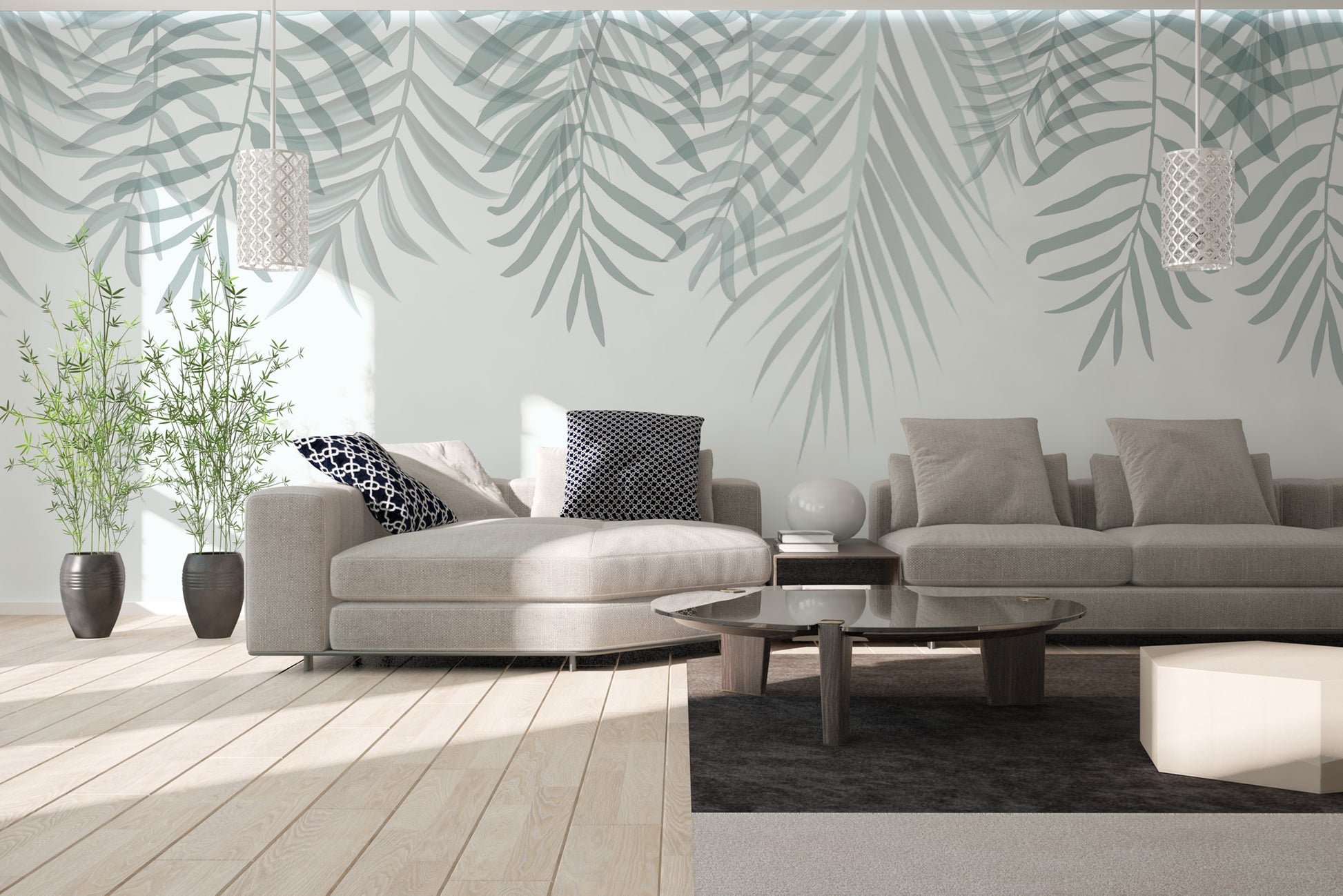 Serene Arctic Palm Whisper Wallpaper for walls