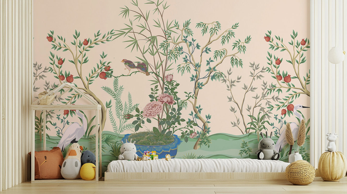 Chinese Garden Wallpaper Mural - Giffywalls