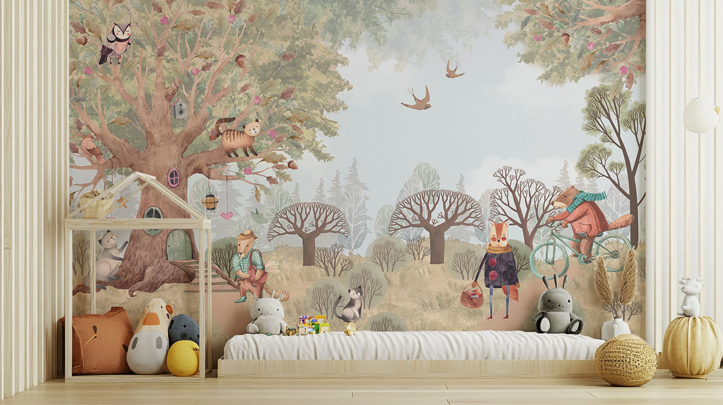 Fairy-tale Critter Countryside Mural