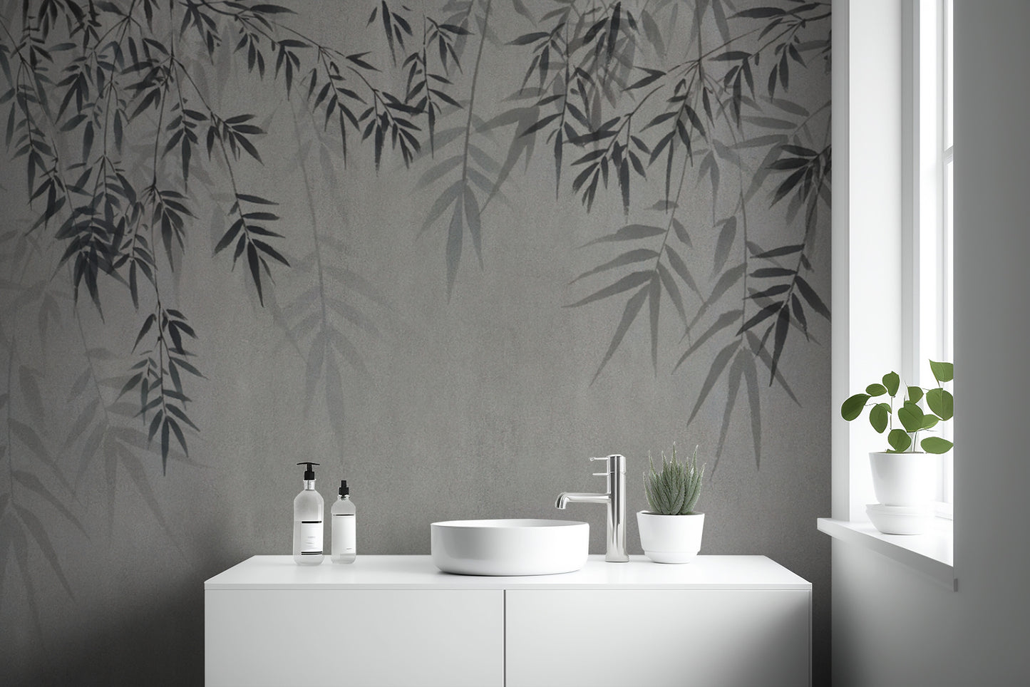 Contemporary botanical sketch wallpaper for stylish decor
