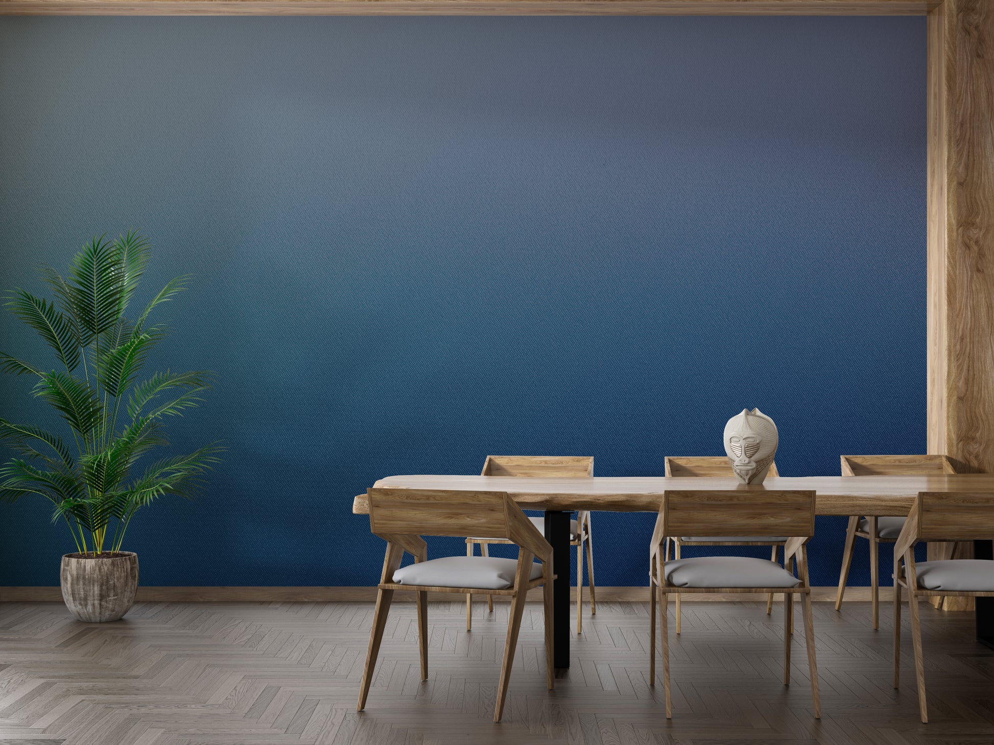 Stylish deep blue gradient wallpaper decor
