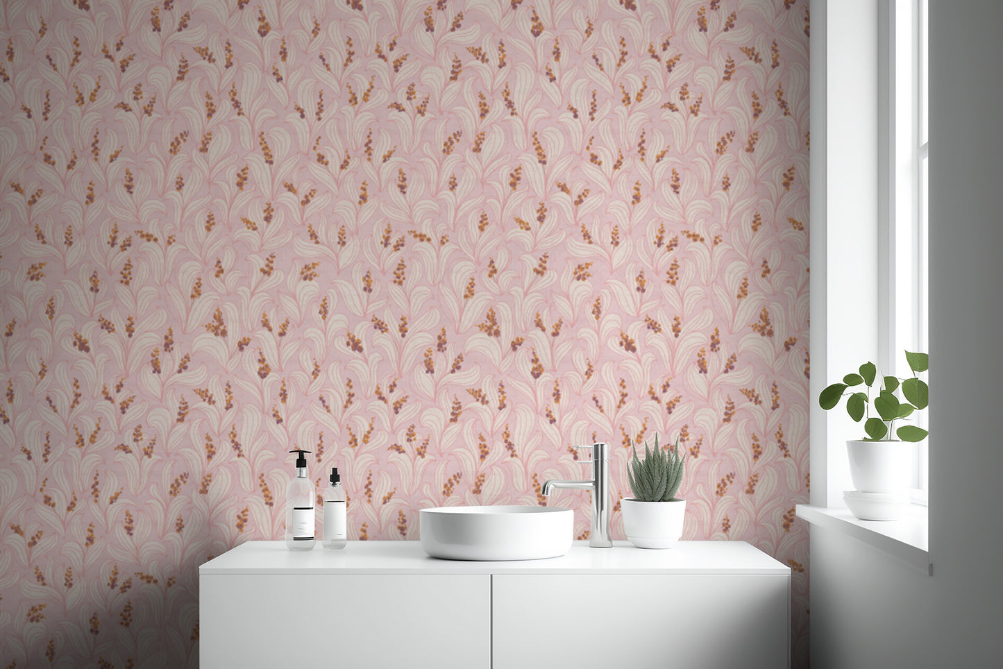 Elegant whimsical lily valley wallpaper for spaces