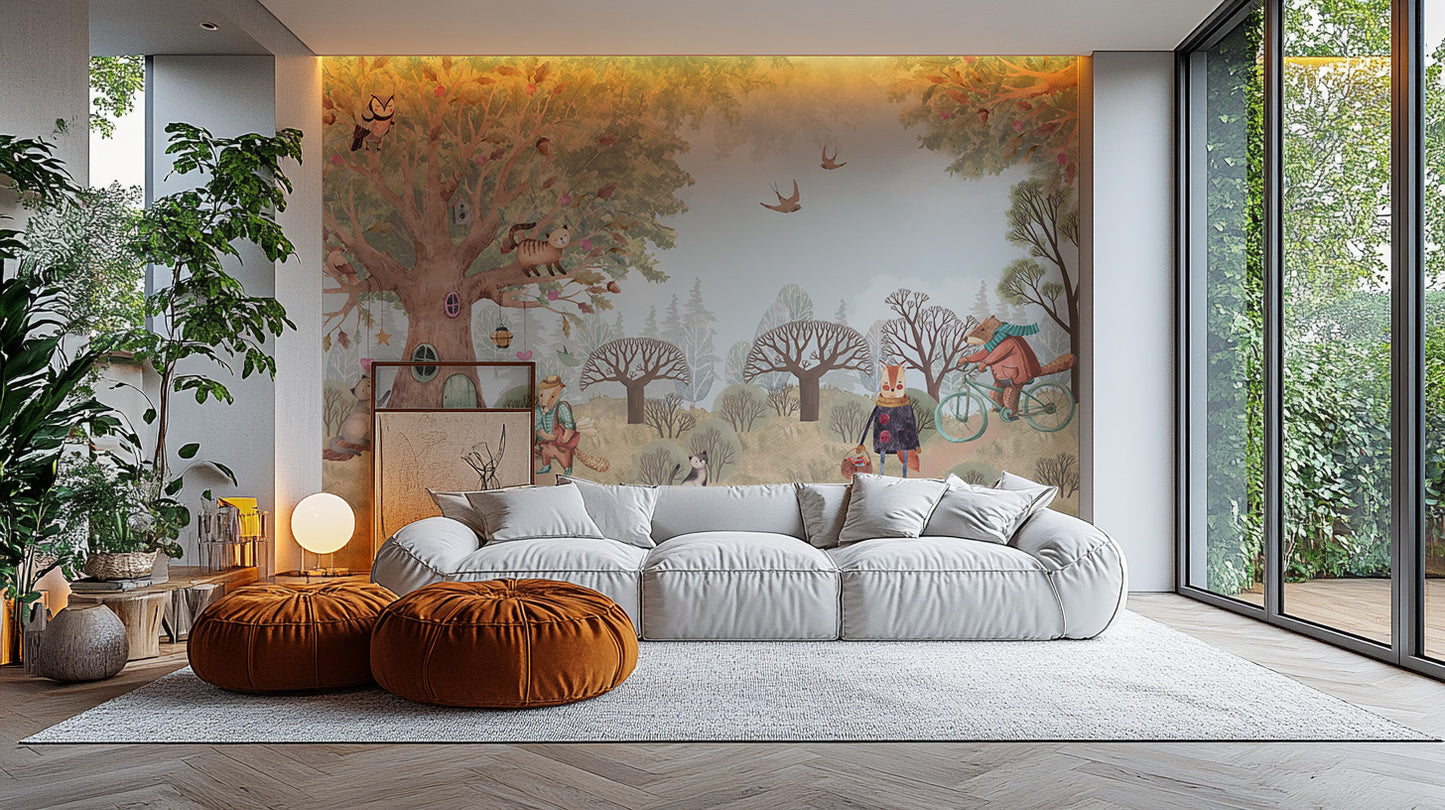 Fairy-tale Critter Countryside Mural