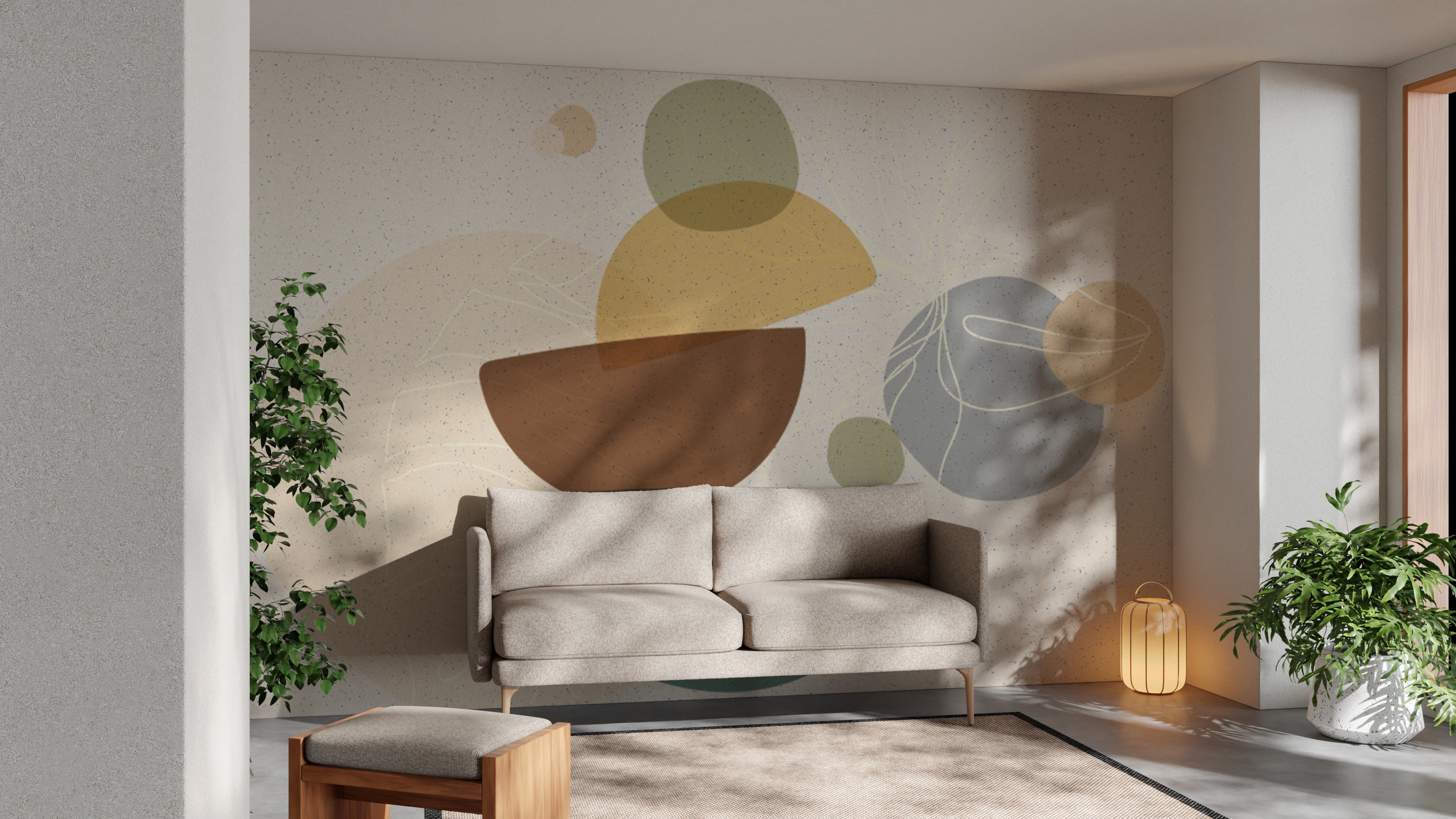 Modern Zen Abstract Wall Mural for minimalist spaces