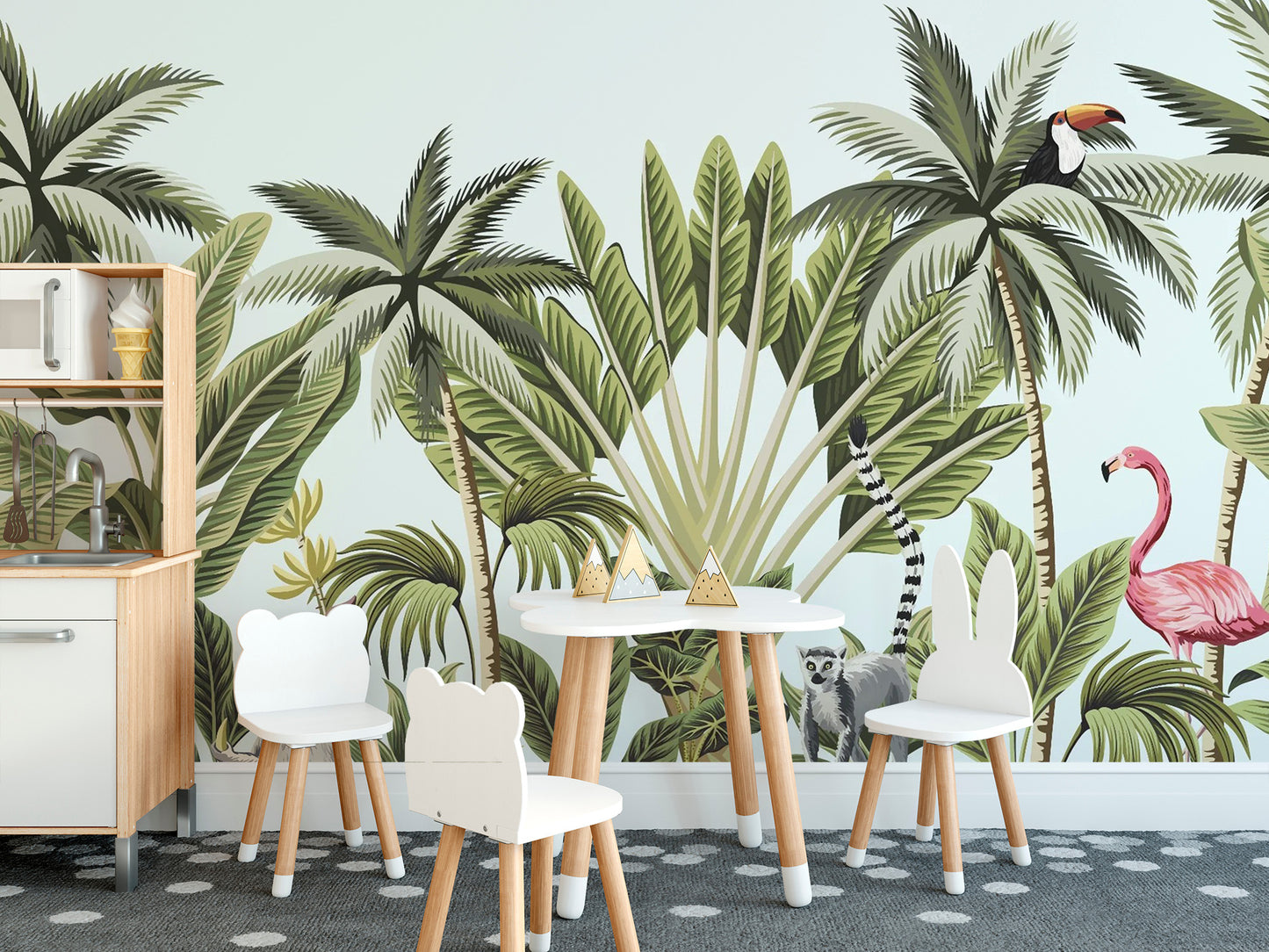 Tropical Plants & Animals Wallpaper Mural