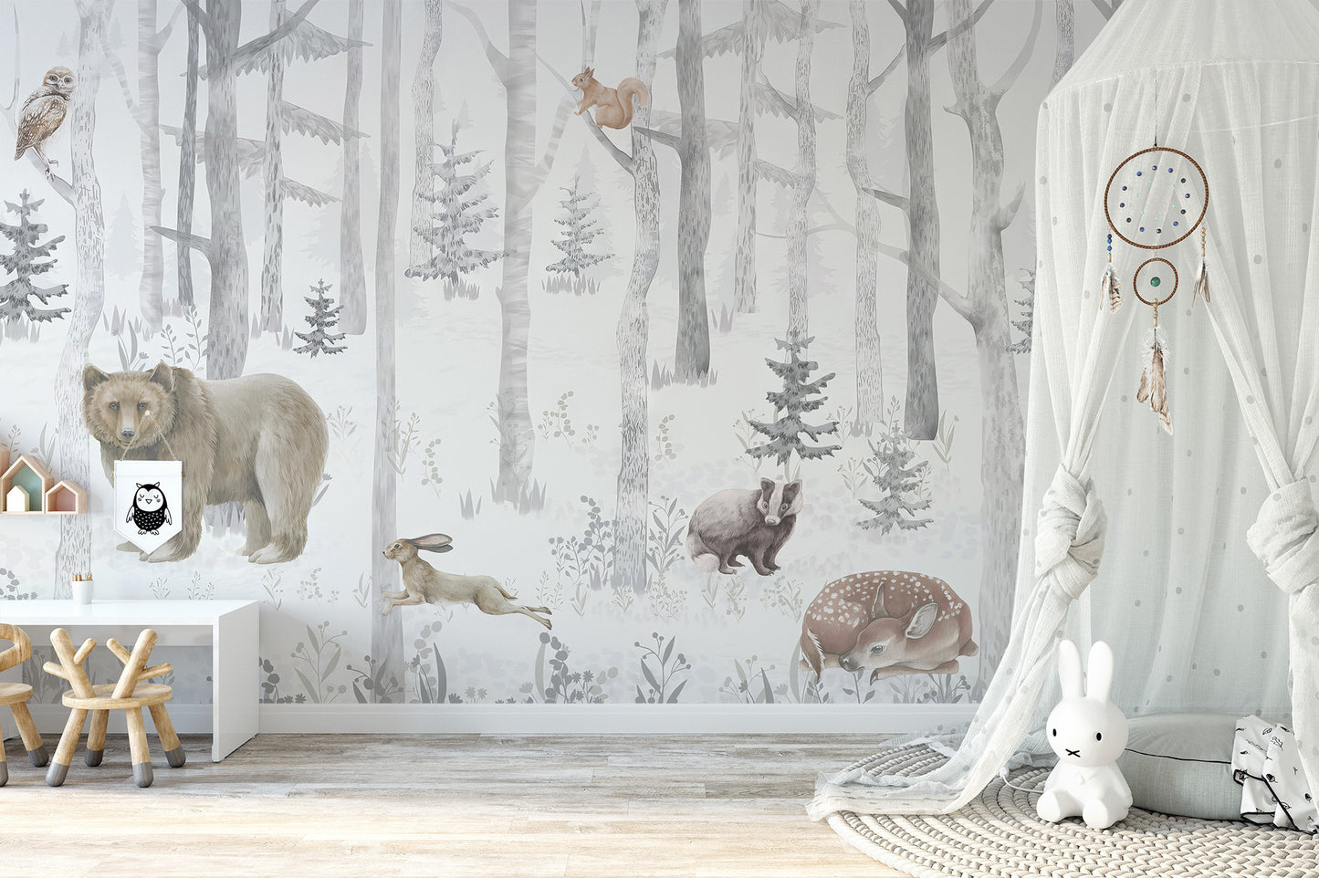 Enchanted Forest Fauna Mural