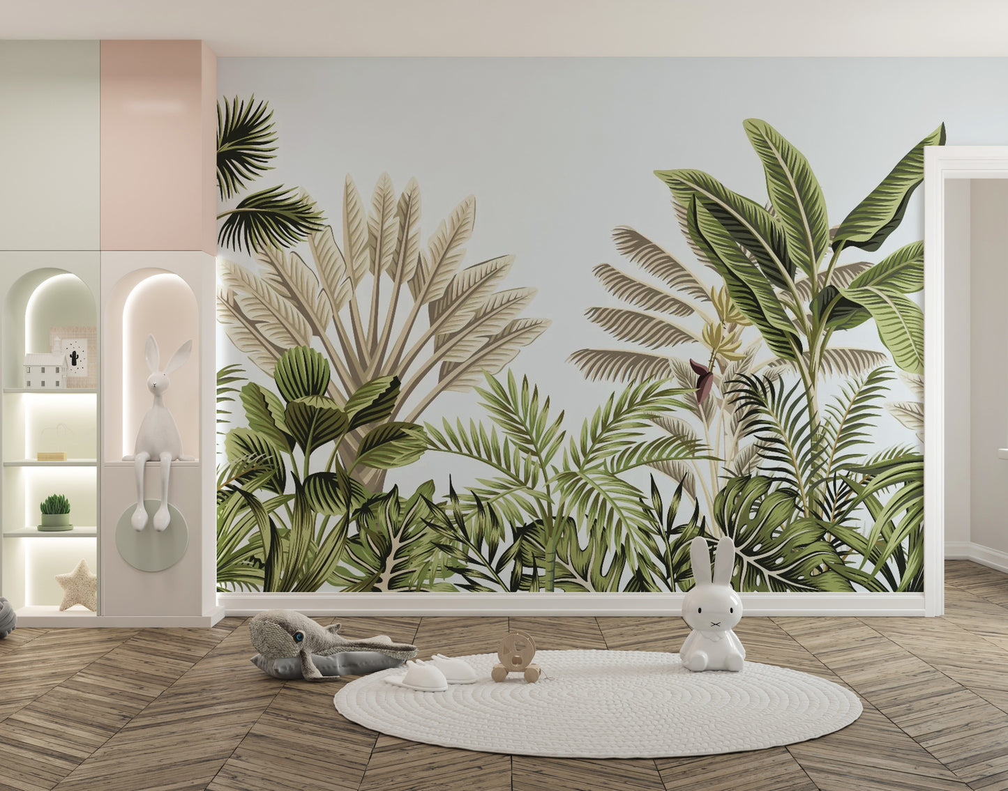 Vintage Tropical Leaves Wallpaper Mural - Giffywalls