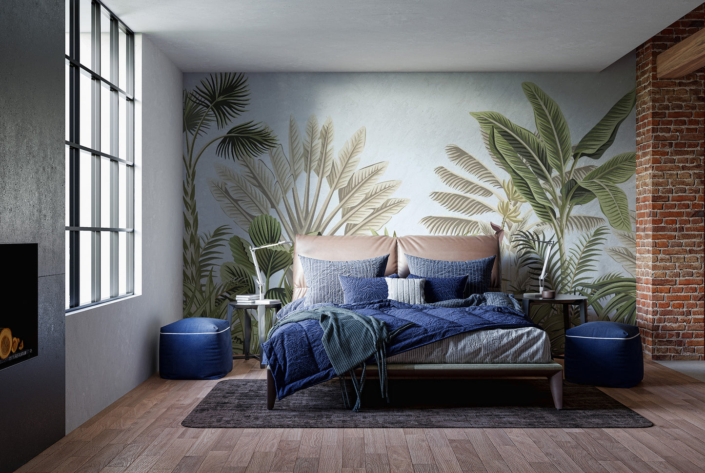 Vintage Tropical Leaves Wallpaper Mural - Giffywalls