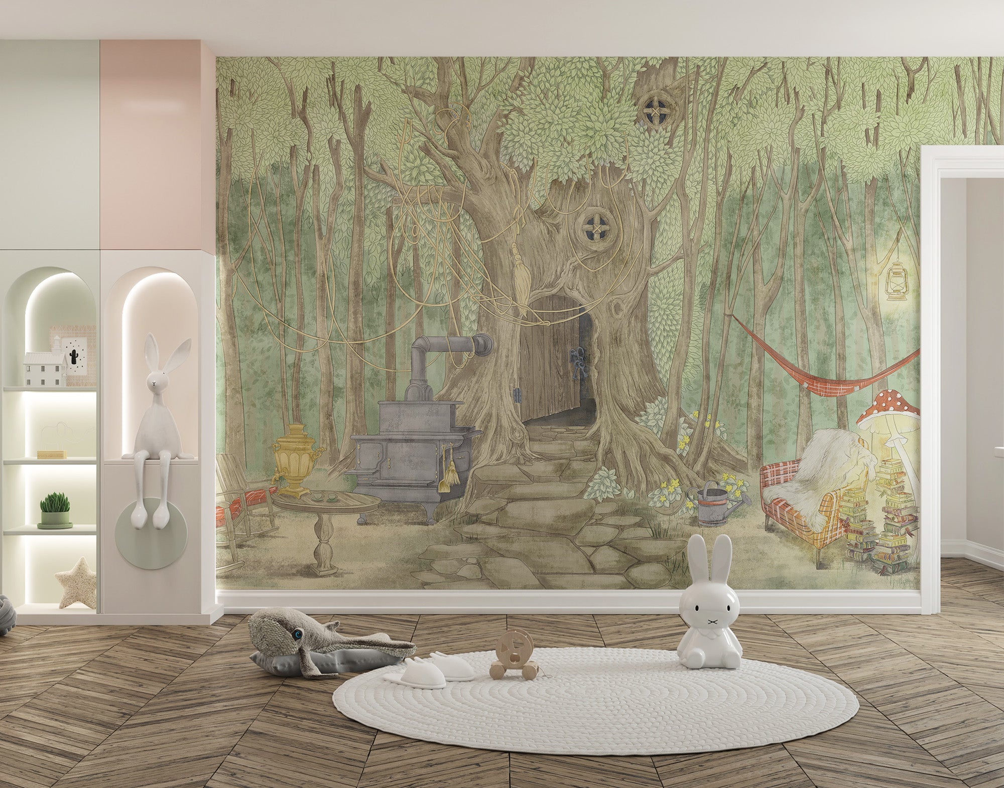 Kids' room charm with Fairyland Cascade enchanted wallpaper