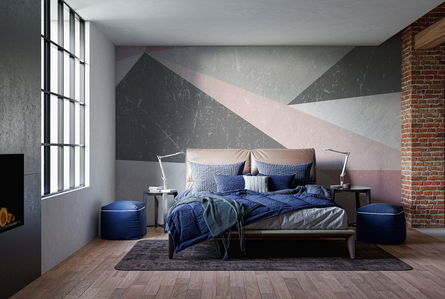 Grunge Triangle Scandinavian Wallpaper Murals