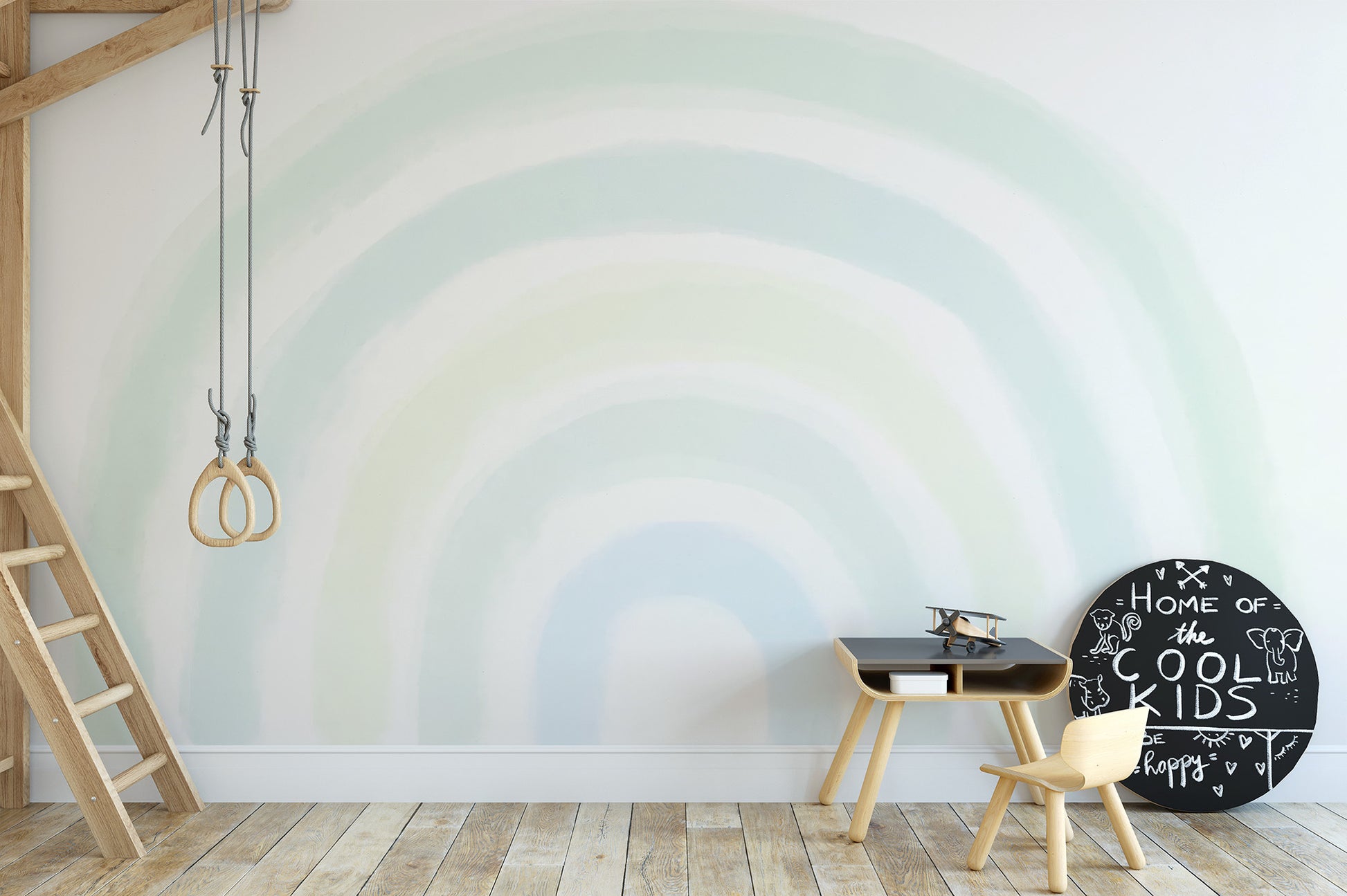 Dreamy Coastal Rainbow Mural
