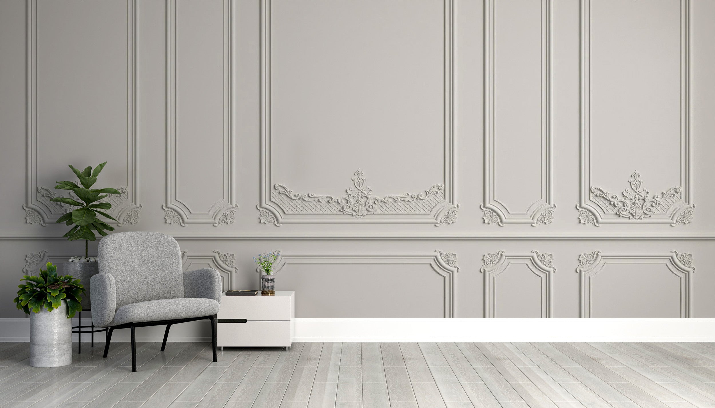 Georgian-style panel wallpaper for walls
