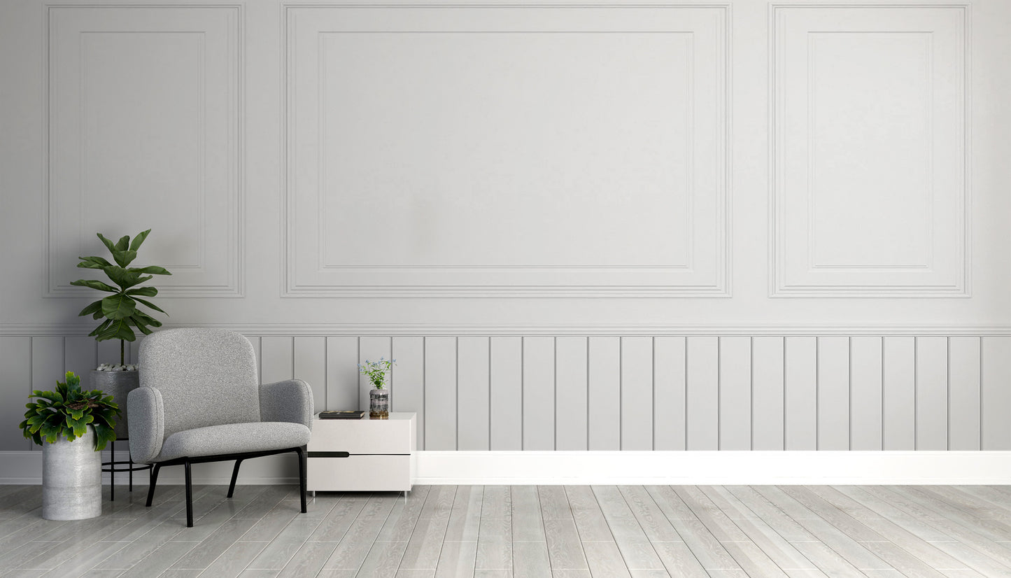 White Wood Panels Wallpaper Mural