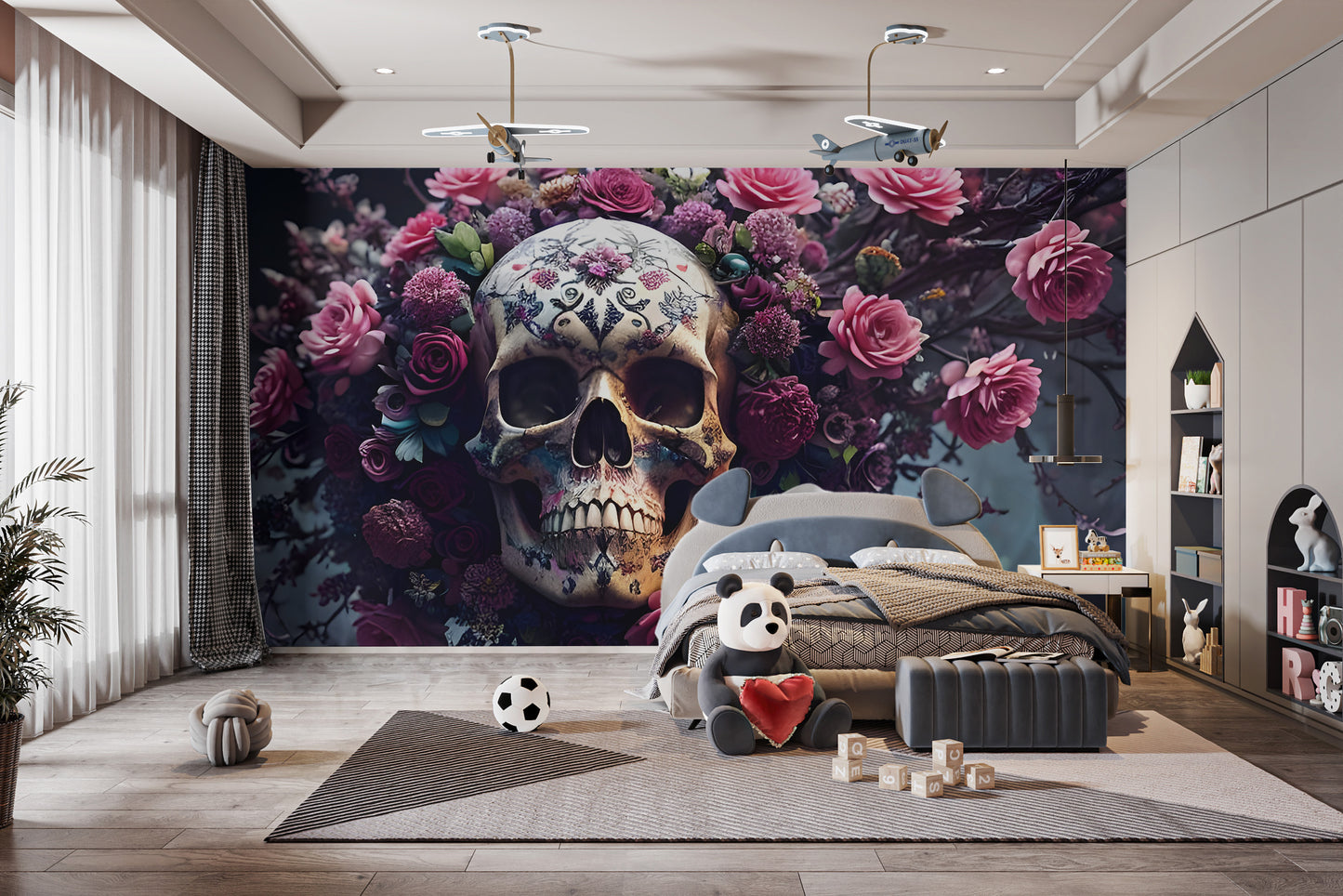 Floral Skull Halloween Wallpaper