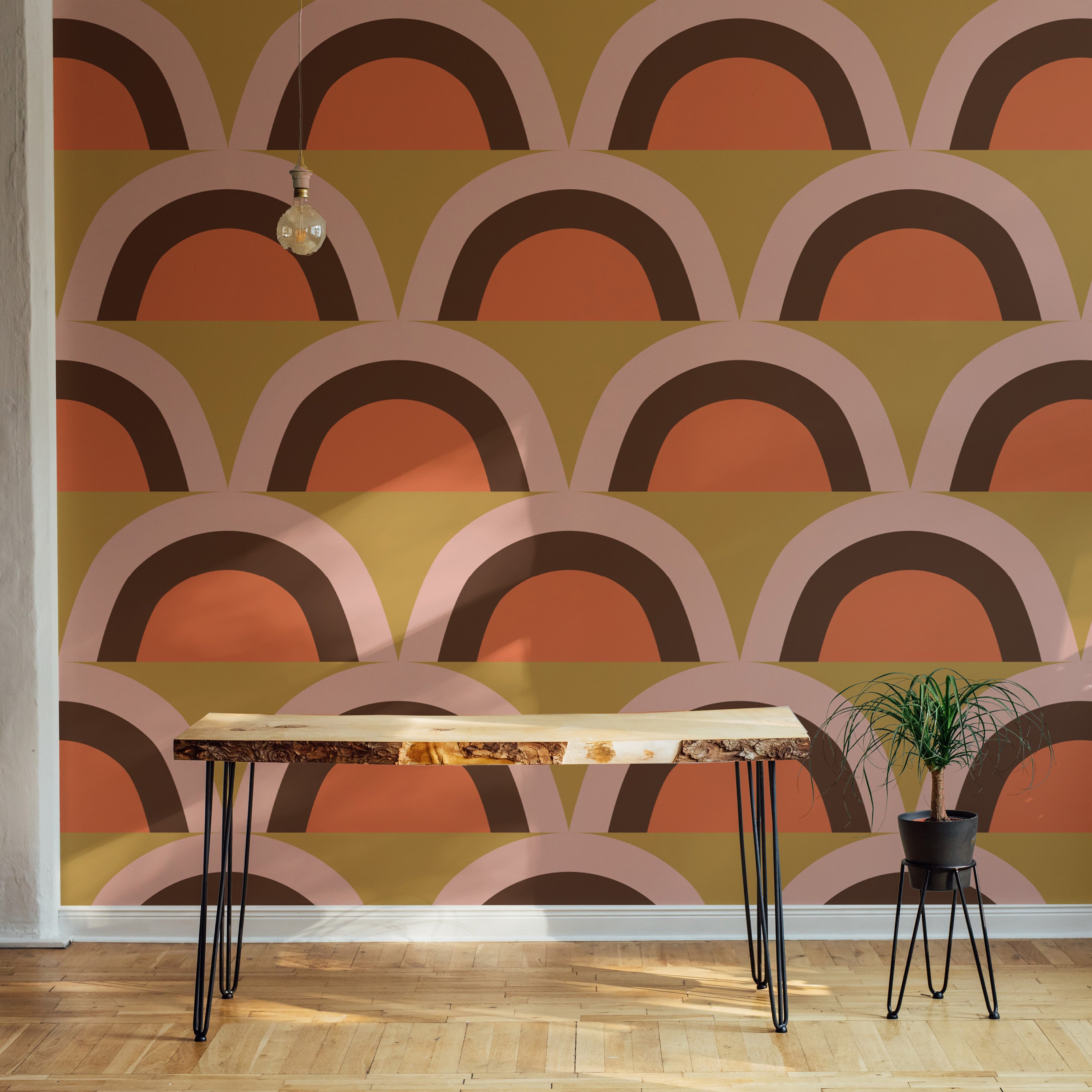 Retro-style apricity boho wallpaper for walls
