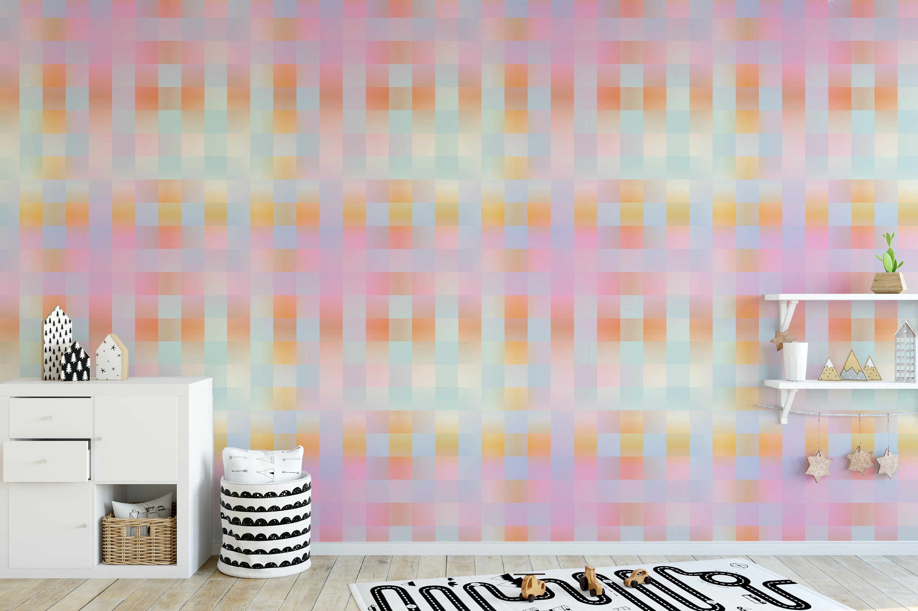 Modern blurred plaid design for stylish wall decor