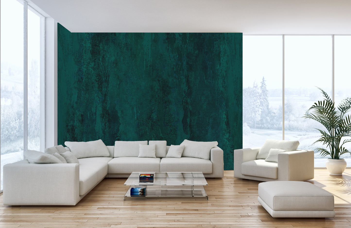 Rich Teal Grunge Wallpaper Mural