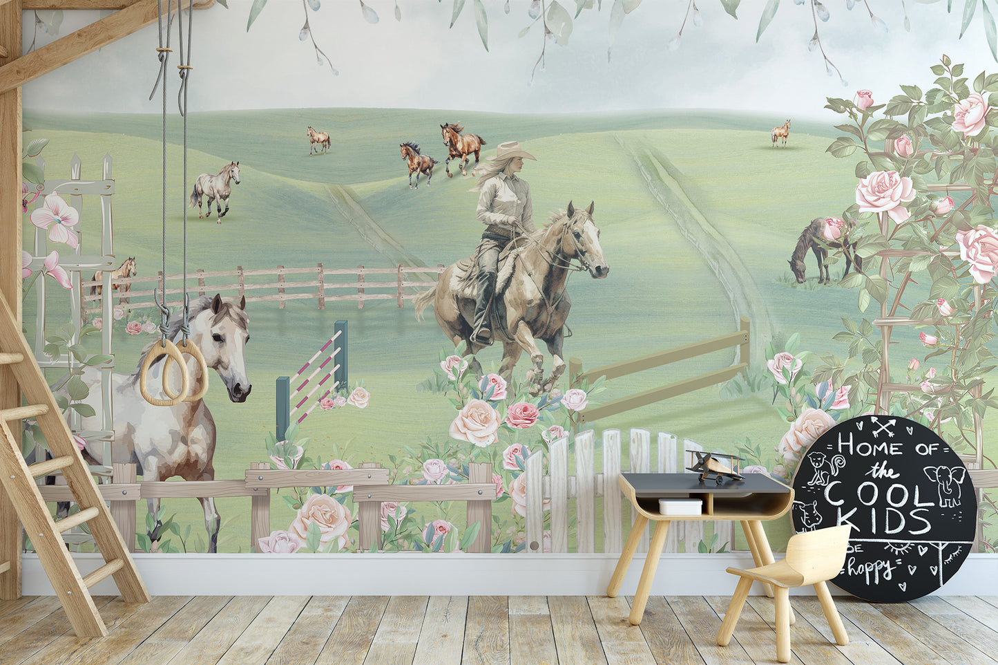 Pastoral Pony Playland Wall Mural - Giffywalls