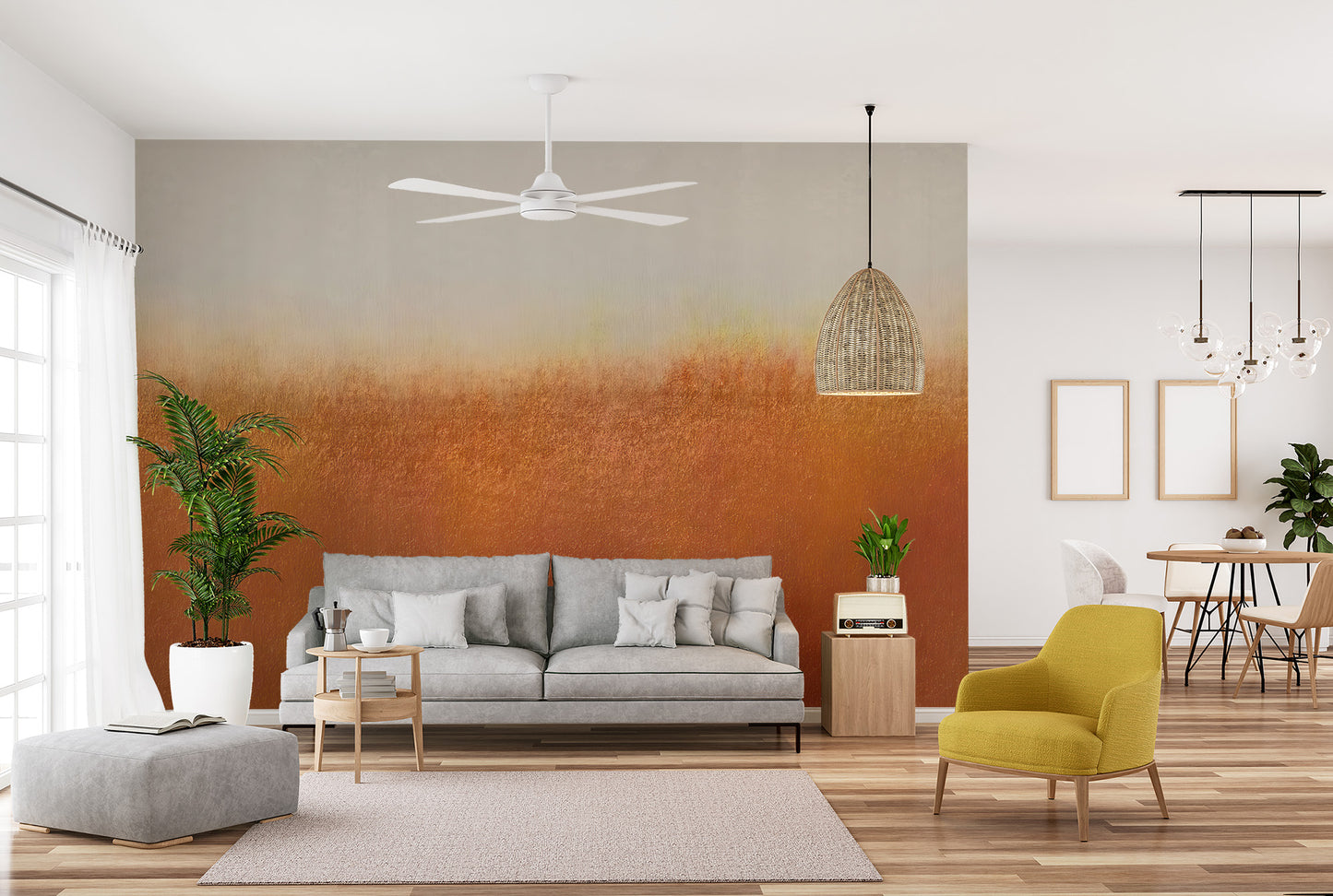 Rustic Orange Wallpaper Mural