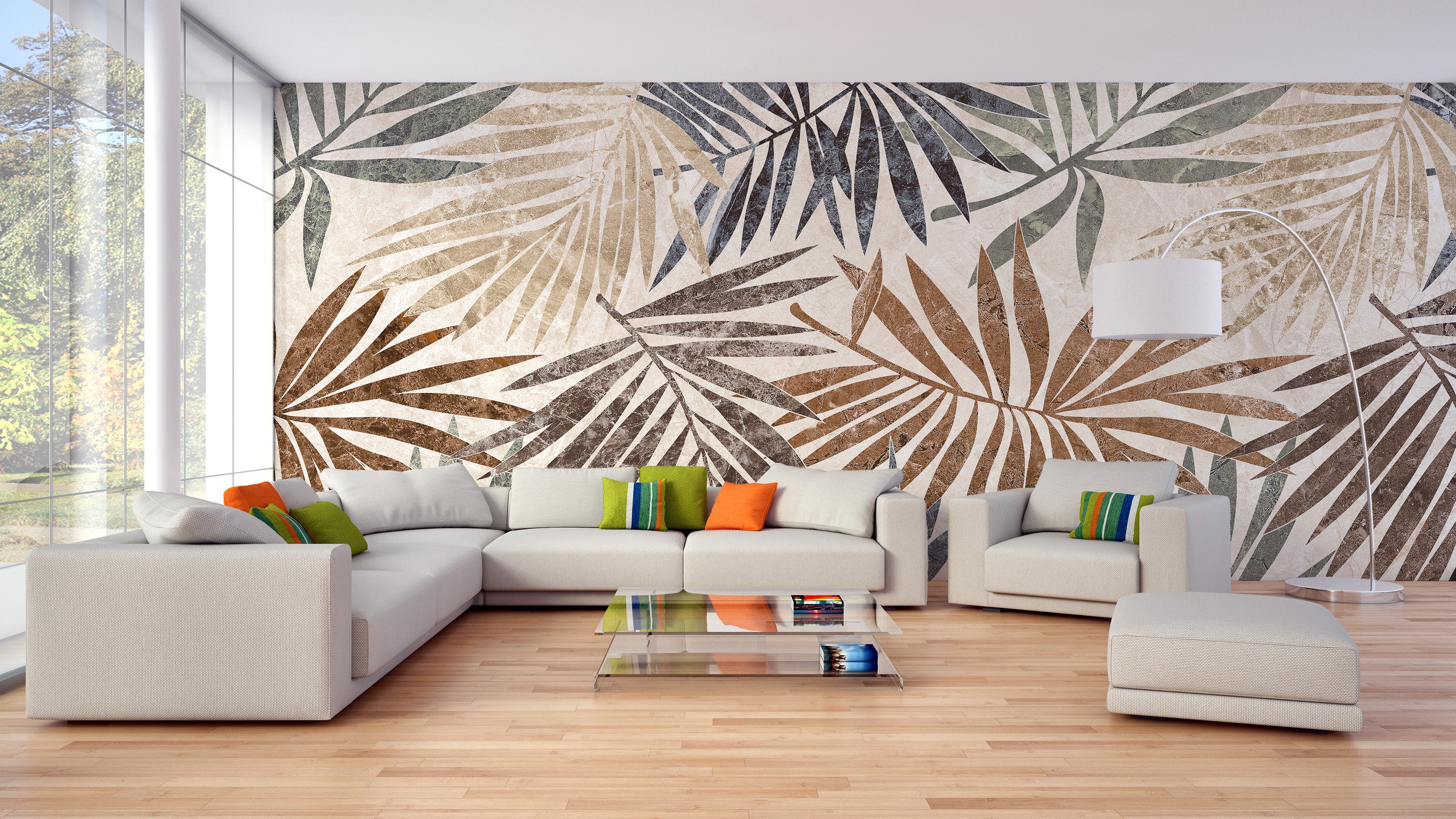 Tropical wall covering for living areas