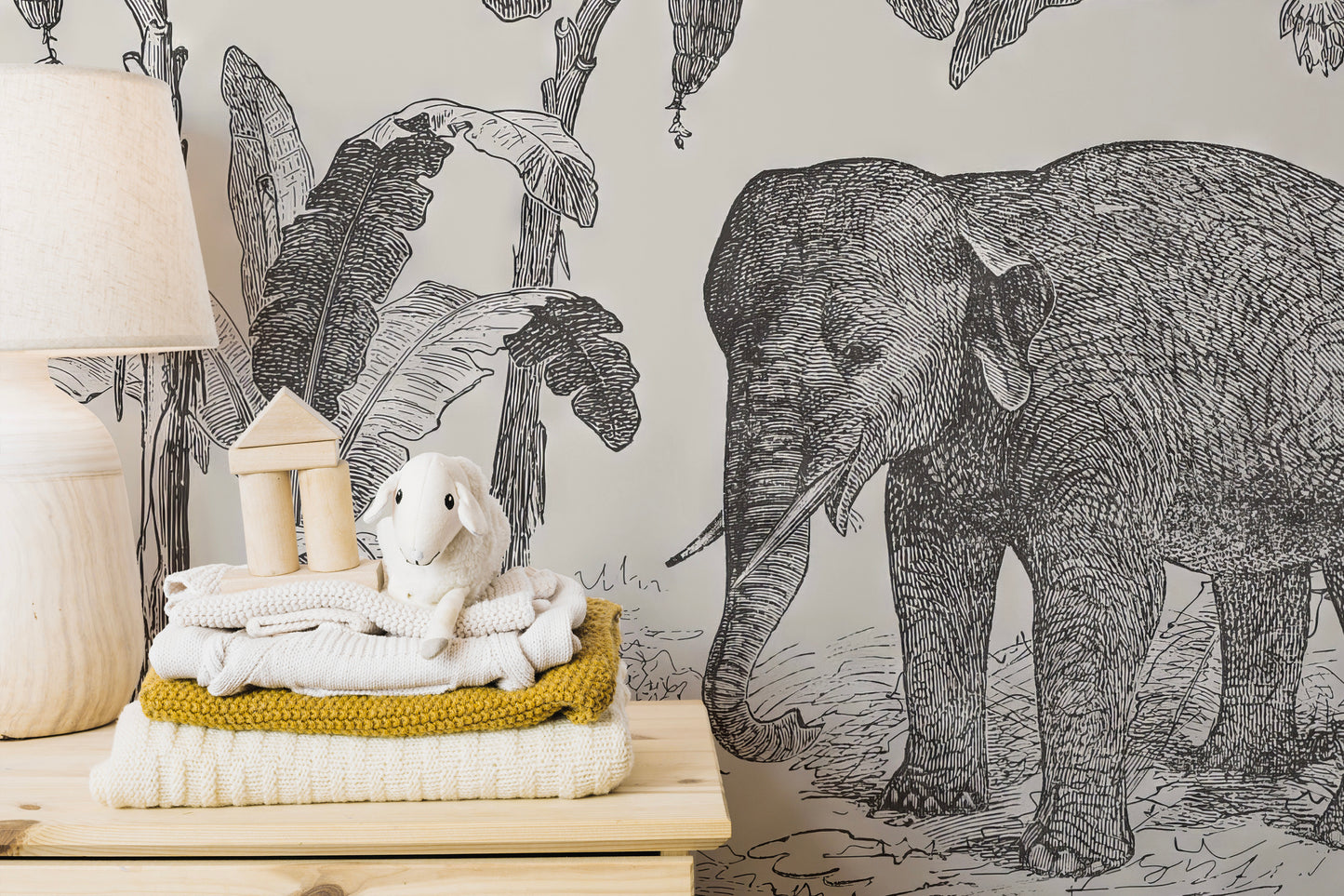 Vintage Elephant Wallpaper Mural