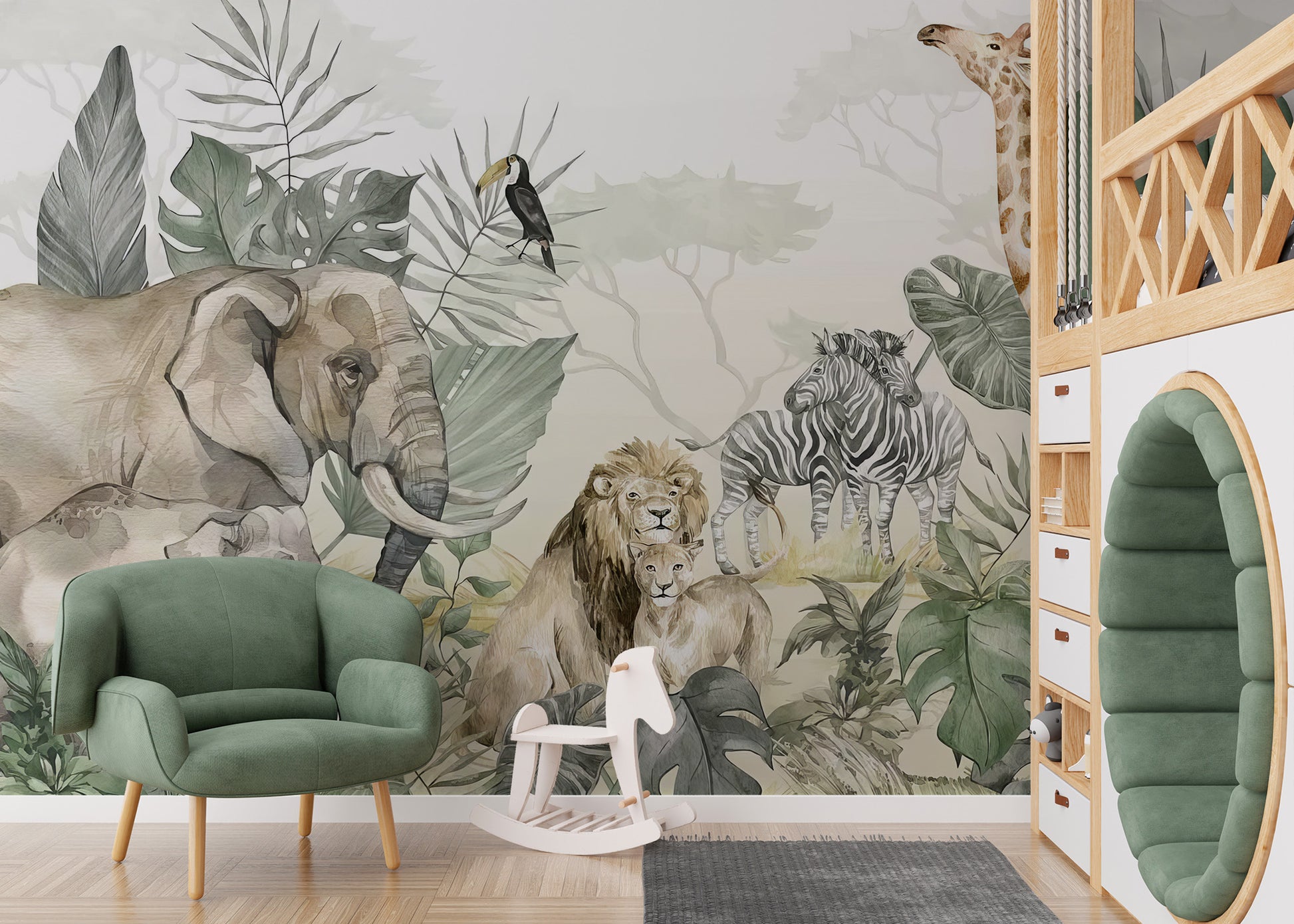 Tropical Wildlife Wallpaper Mural