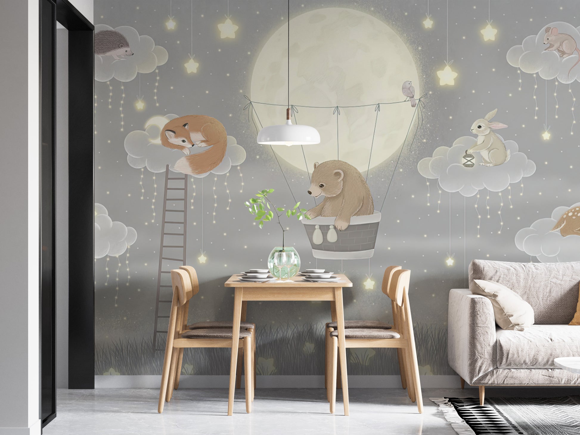 Dreamy Woodland Friends Wall Design
