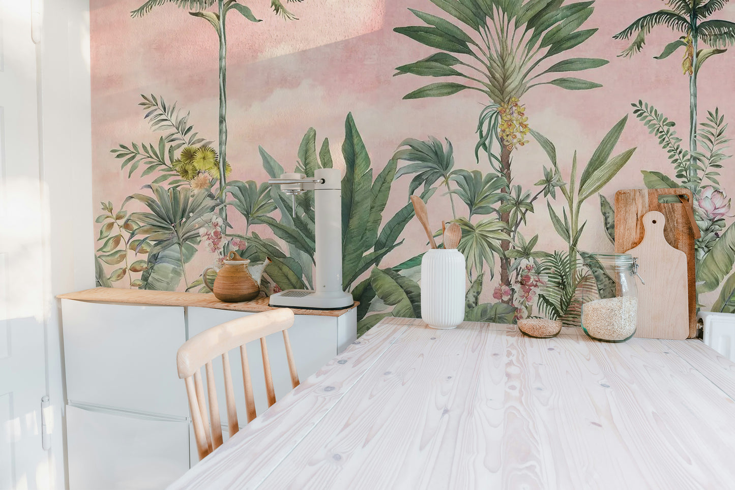 Dreamy pink watercolor wall decor
