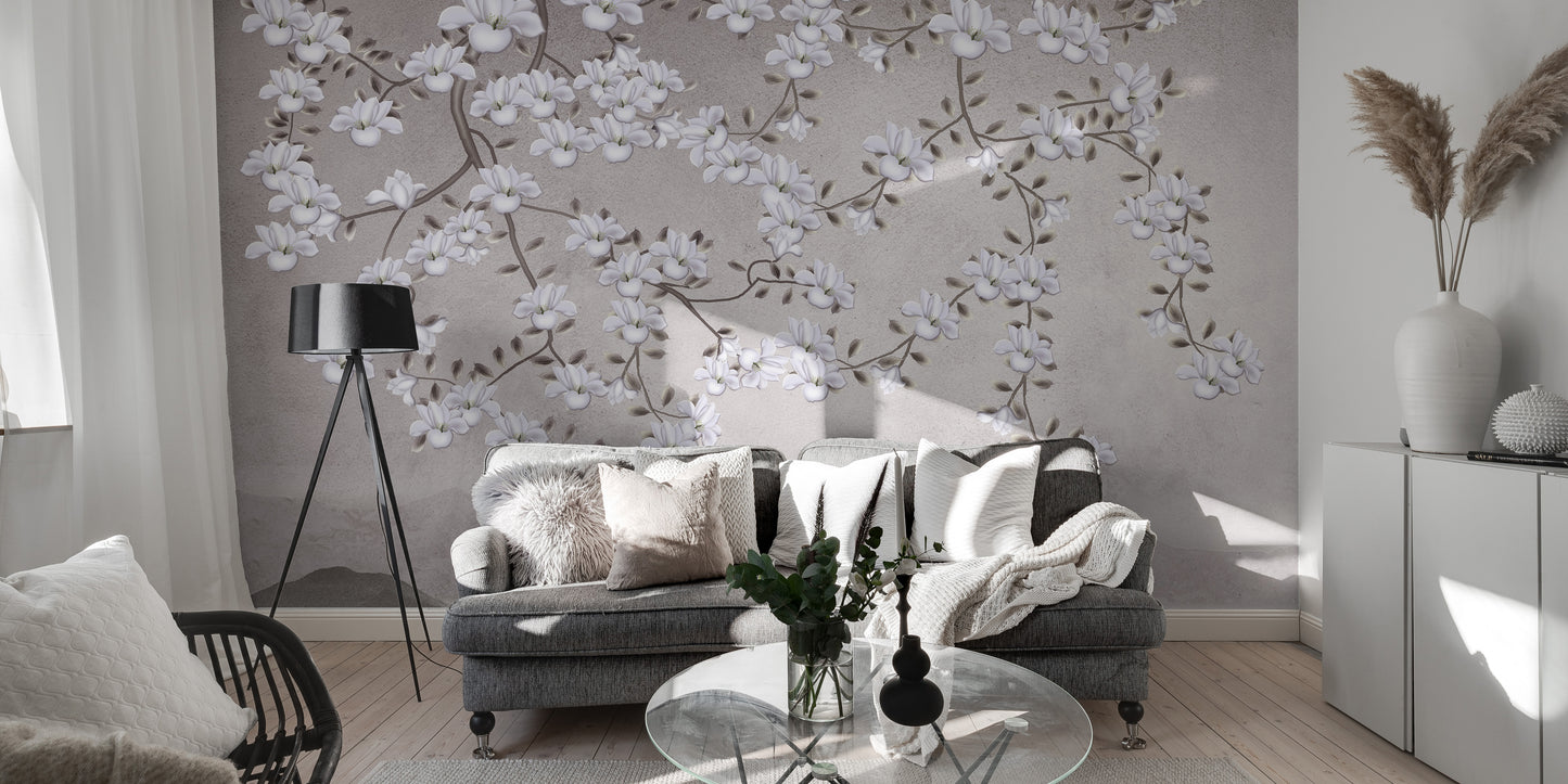 Floral Branches Mountain Wall Mural